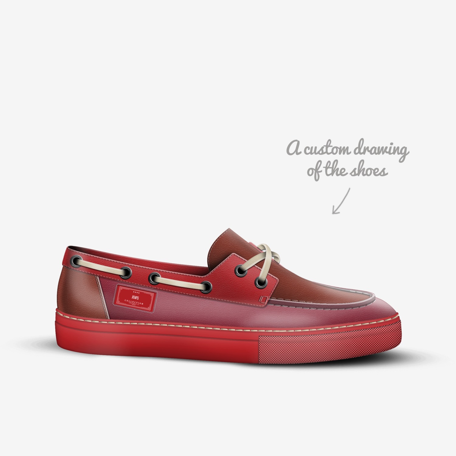 Jem custom made in Italy shoes by Jennifer Melendez | Sketch view