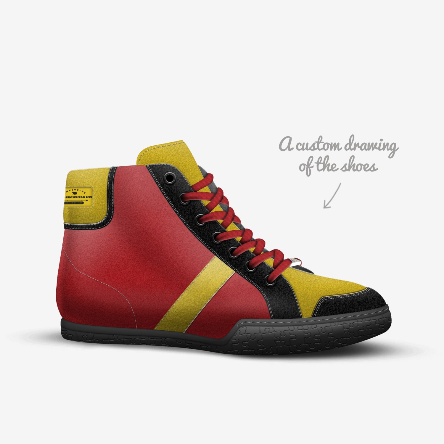 Cali Arrowhead MVP custom made in Italy shoes by Kevin Martin Jr. | Sketch view