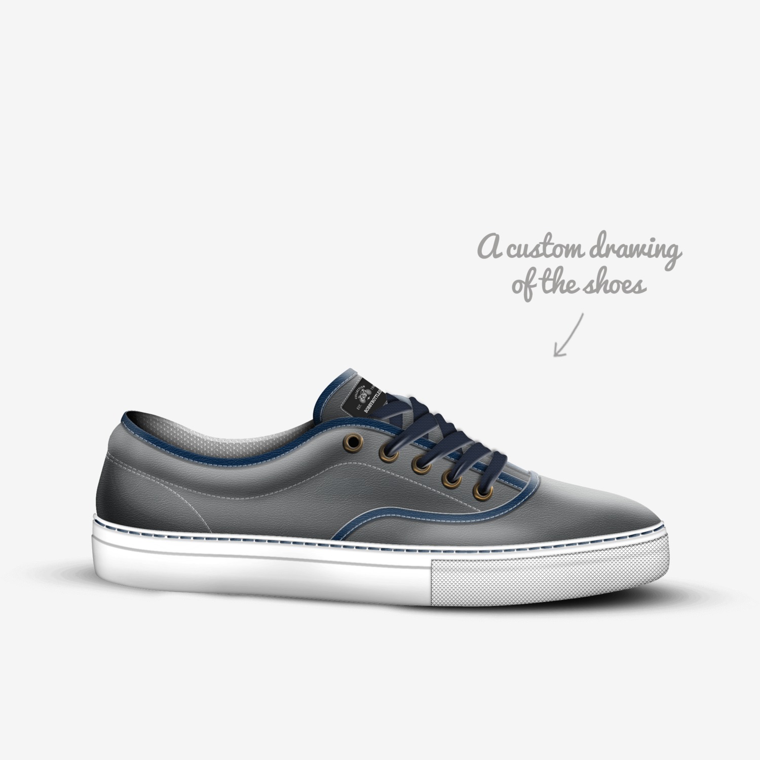 BobbyBottles Low custom made in Italy shoes by Bobby Wronski Jr. | Sketch view