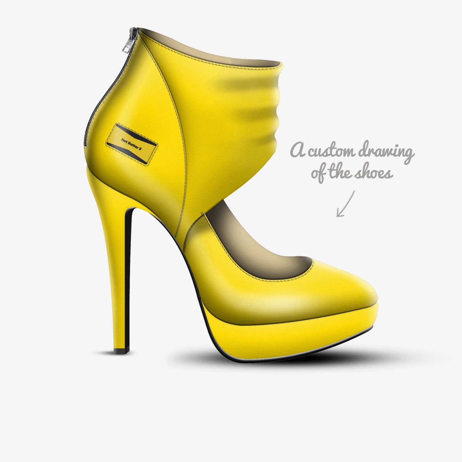 Butter custom made in Italy shoes by Meziolle Wilcox | Sketch view