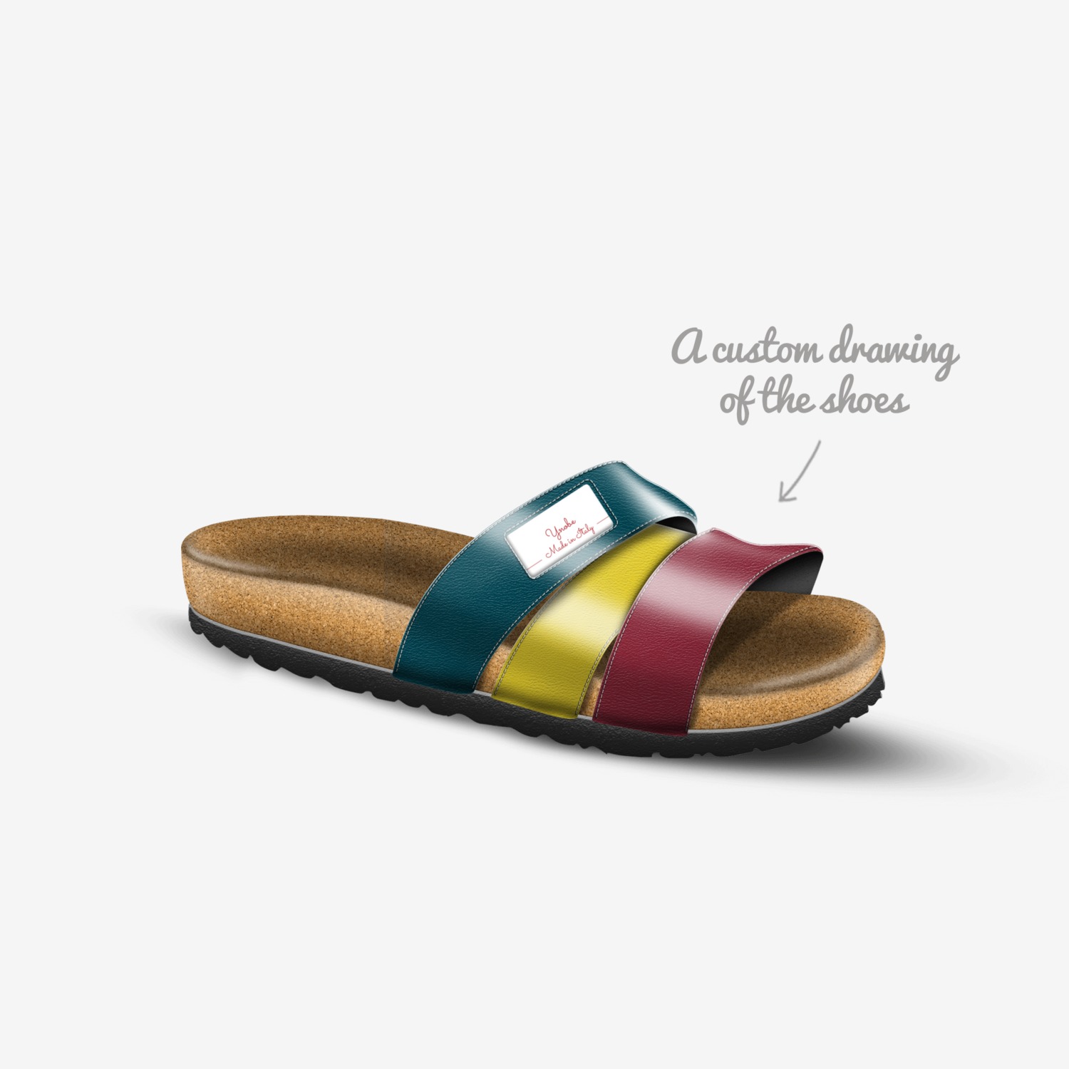 Ynobe custom made in Italy shoes by Ebony Broady | Sketch view