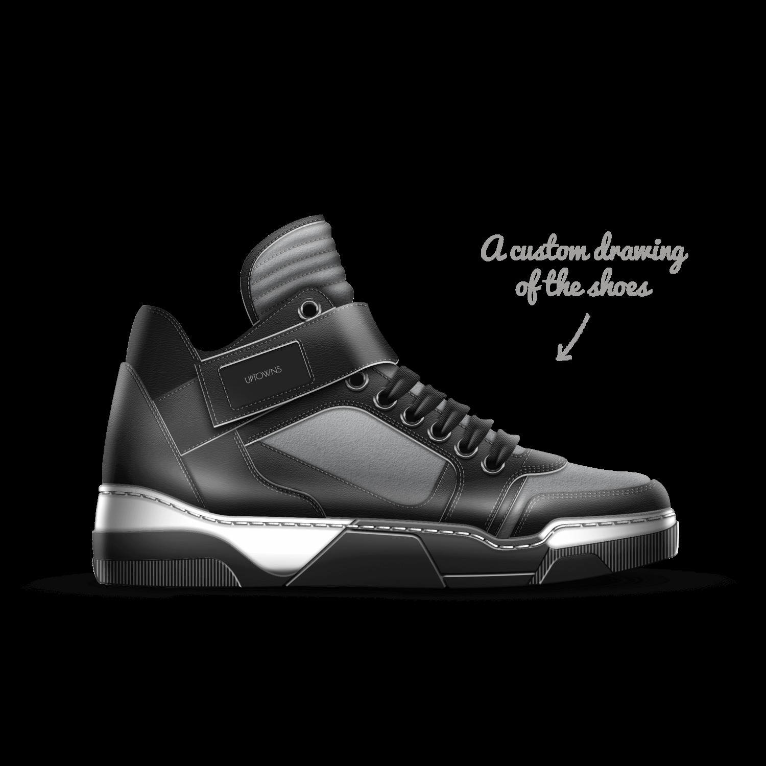 Black high top uptowns with strap best sale