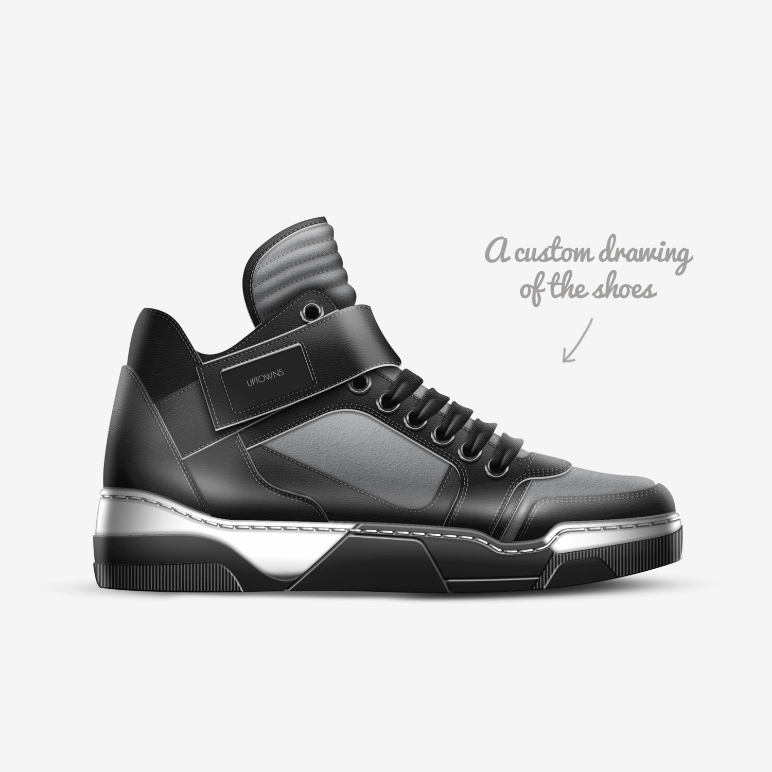 Uptowns custom made in Italy shoes by Lee Jones | Sketch view