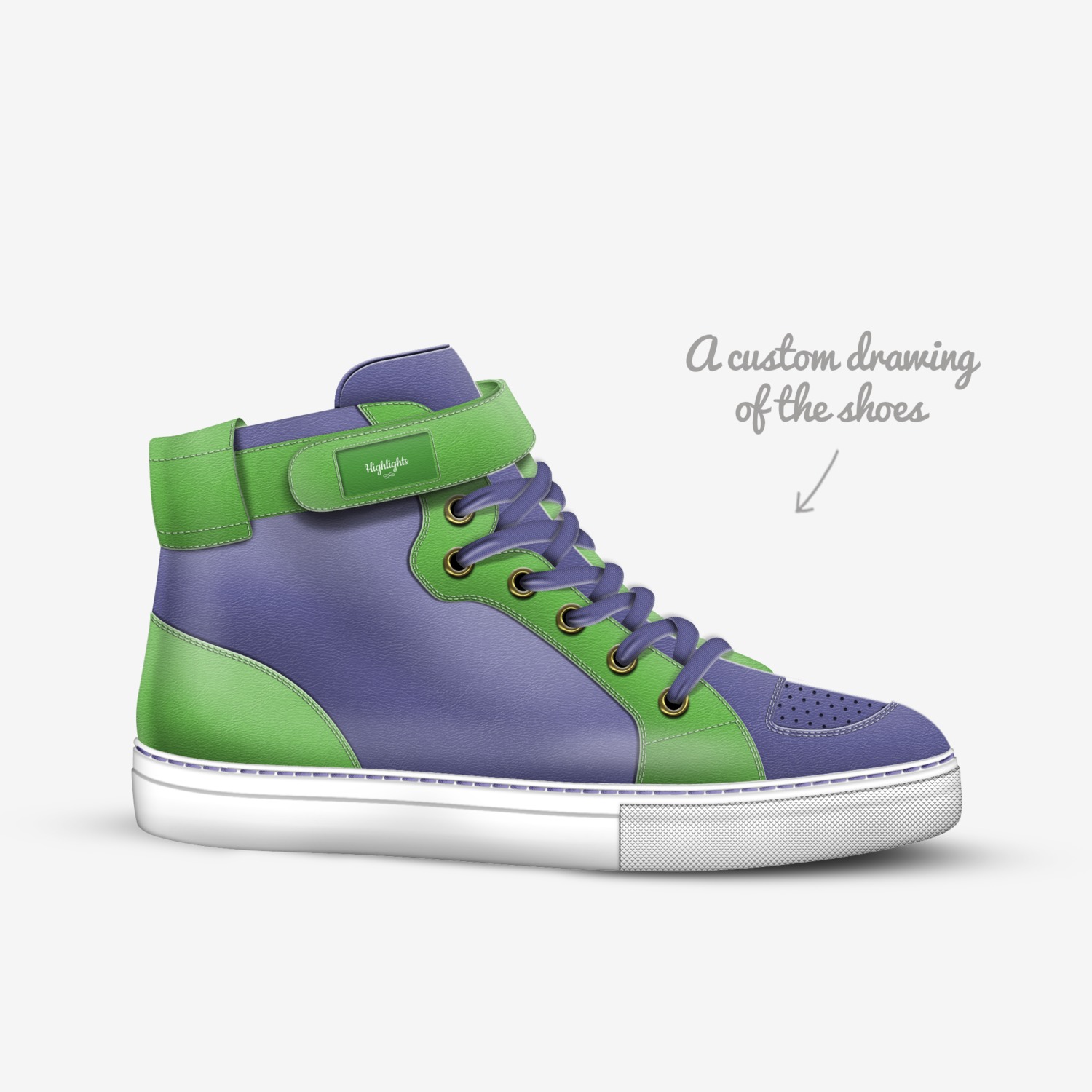 Highlights custom made in Italy shoes by Morell Edwards | Sketch view
