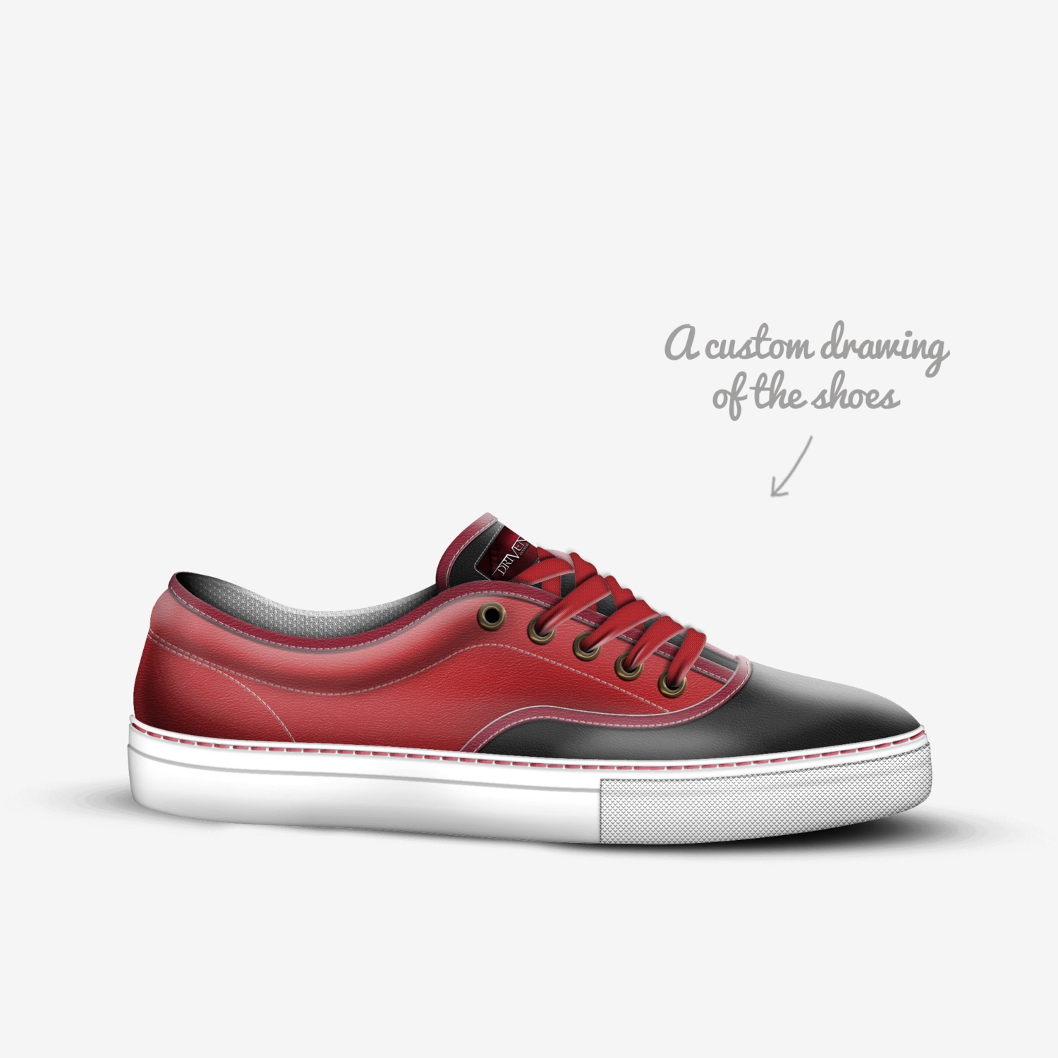 Driven Red-Omega custom made in Italy shoes by Jason Oberly | Sketch view