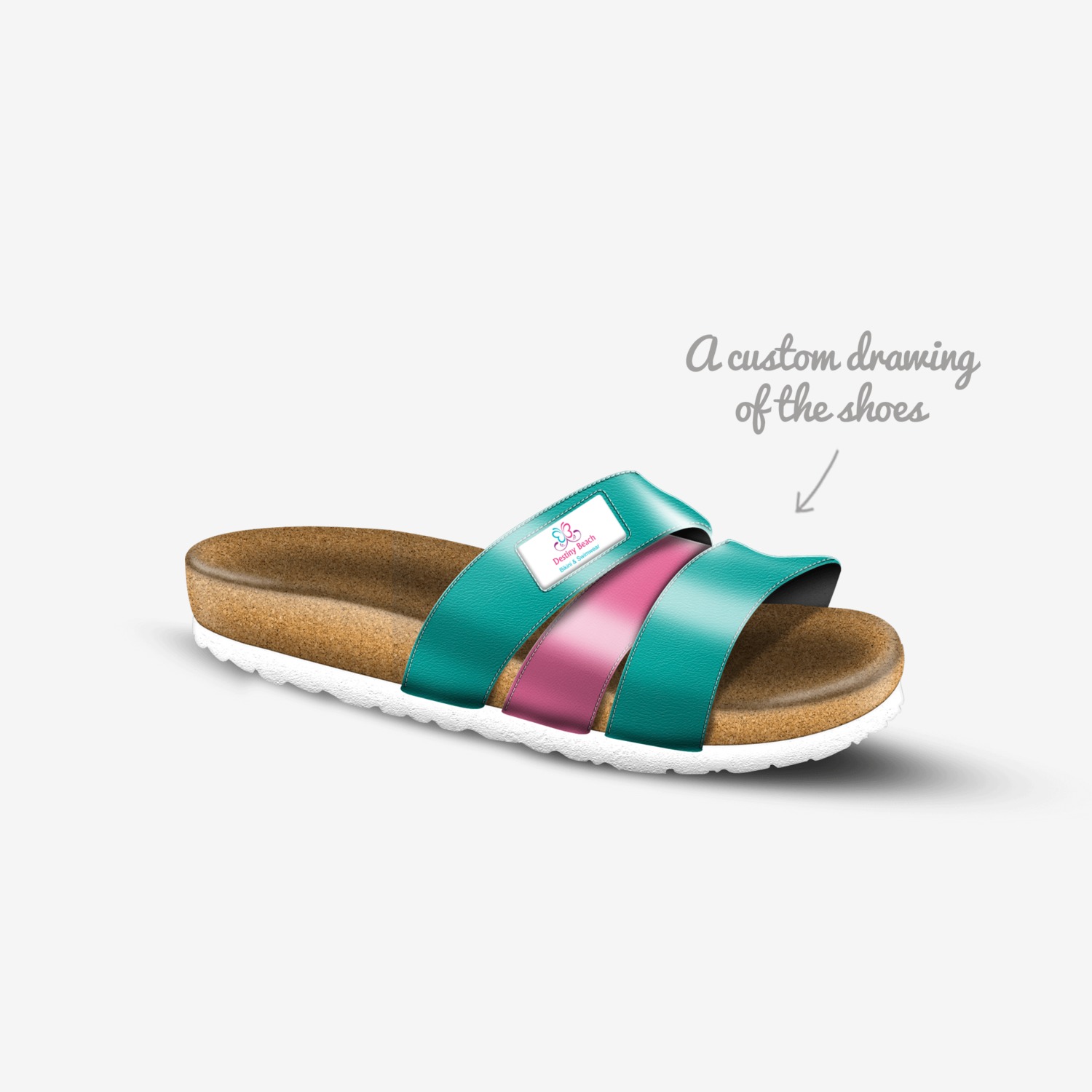 Destiny Beach custom made in Italy shoes by Destiny Marie | Sketch view