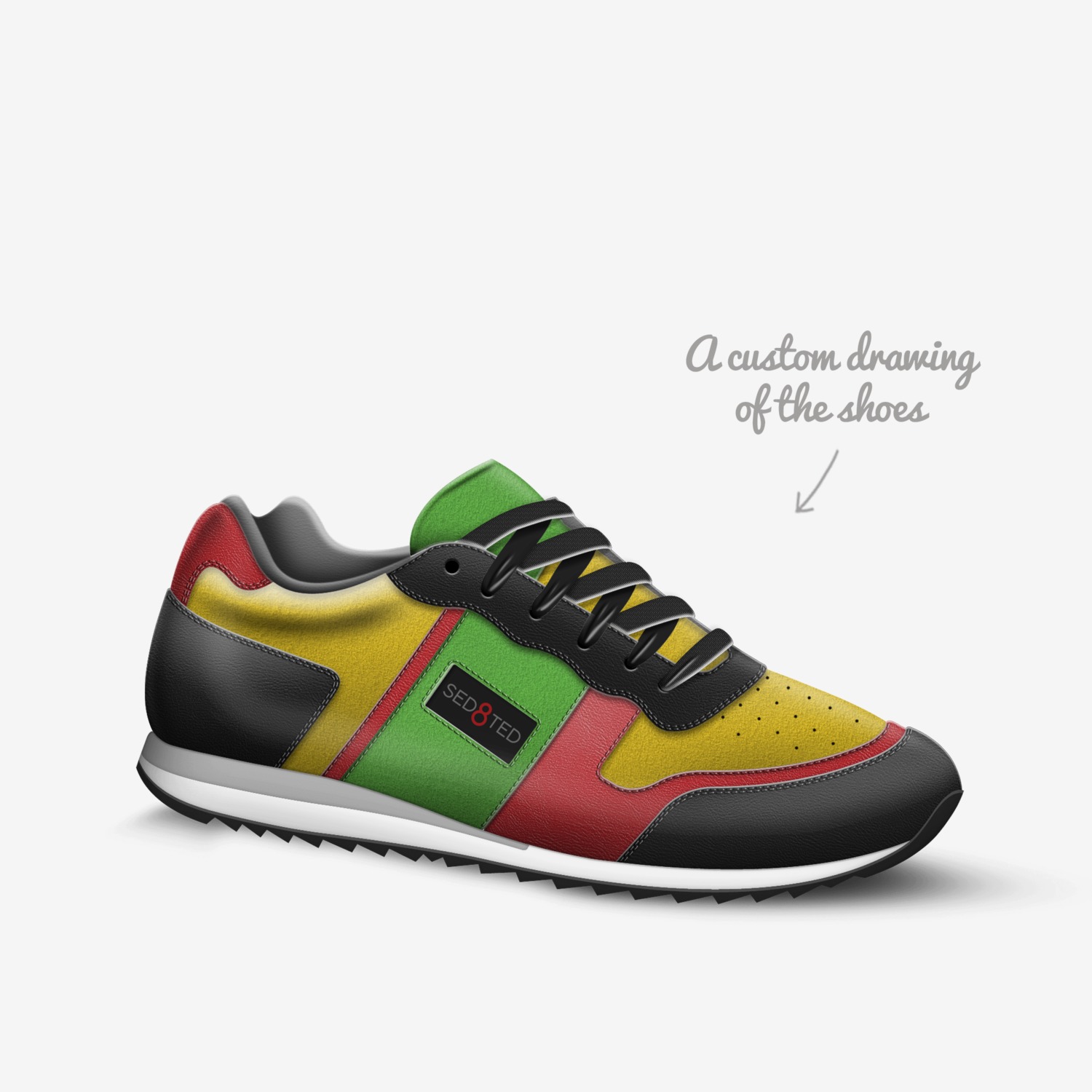 Cool Runnings custom made in Italy shoes by Yaritza Lozano | Sketch view