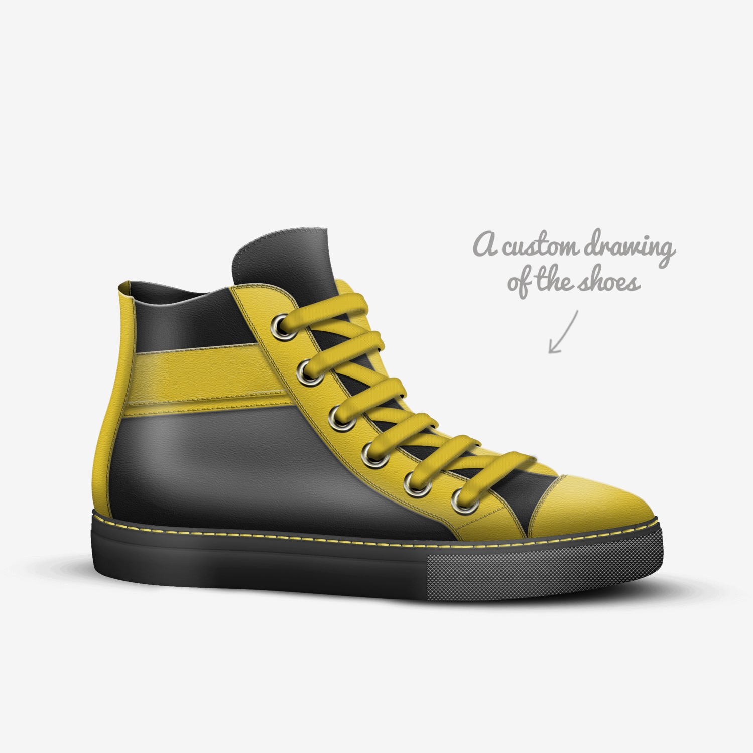 King wear custom made in Italy shoes by Alan Davis | Sketch view