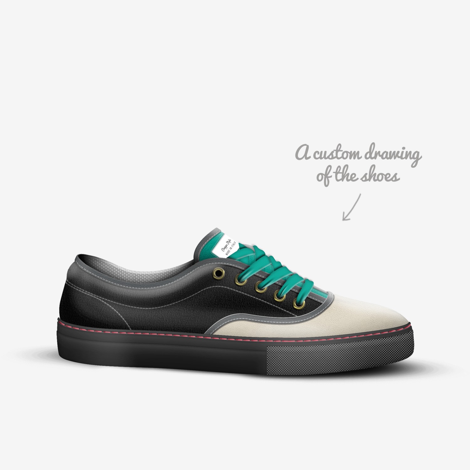 Choppa Style  custom made in Italy shoes by Luis Torres | Sketch view