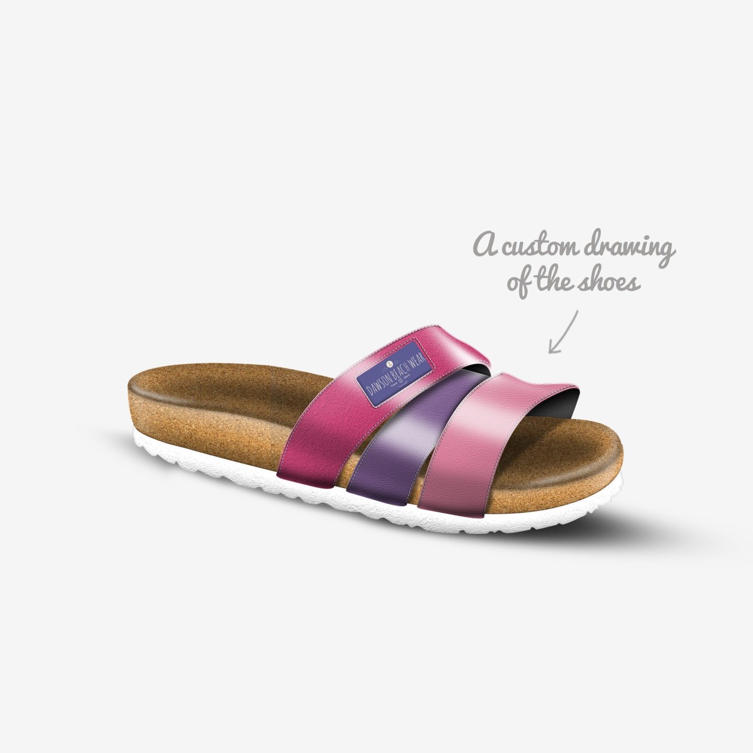 Dawsons Beach Wear custom made in Italy shoes by Sierra Dawson | Sketch view