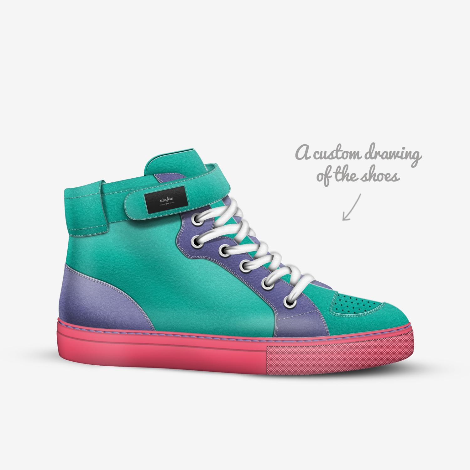 starfire custom made in Italy shoes by Deshon Leggett | Sketch view