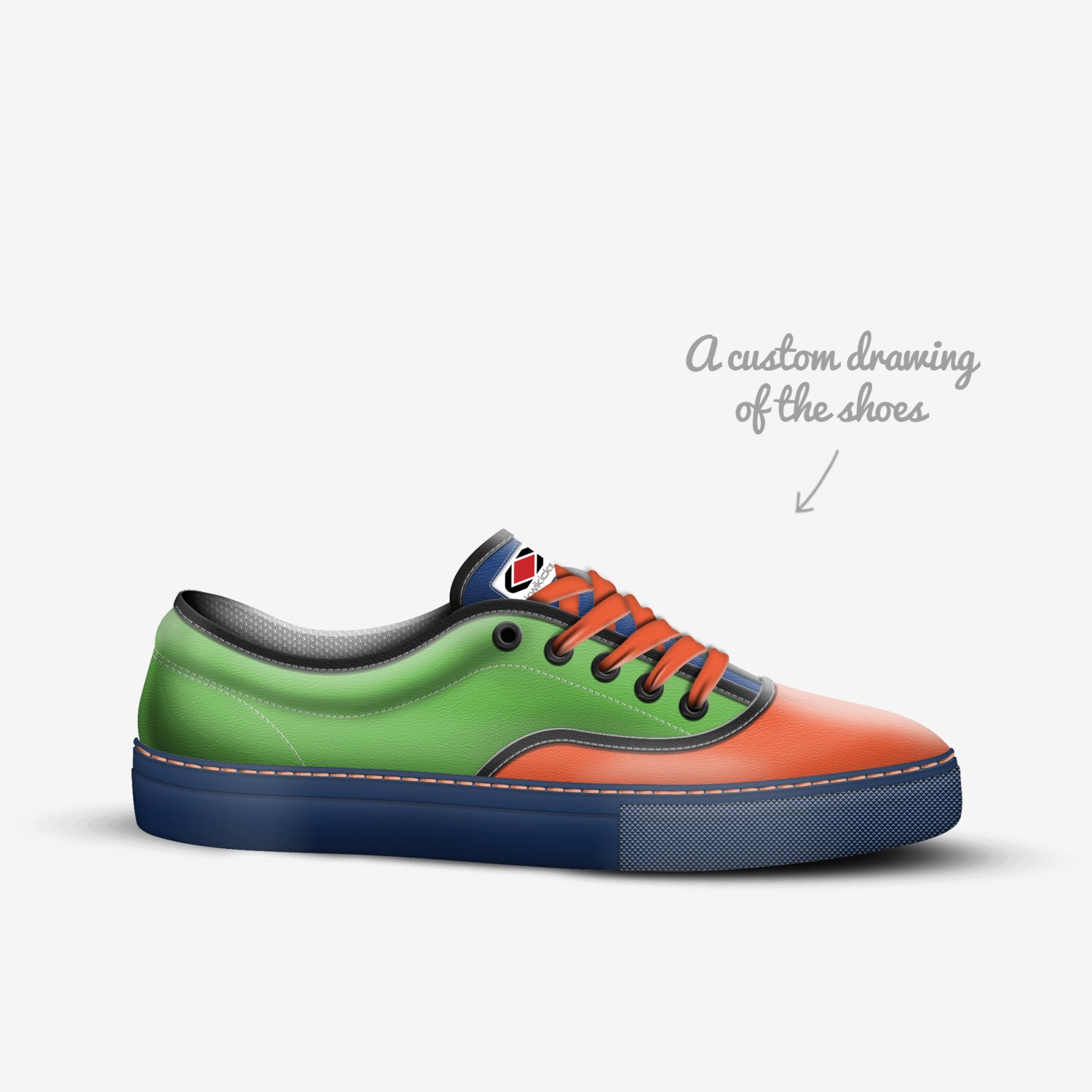 Kwik Kicks custom made in Italy shoes by Paul Hebron | Sketch view