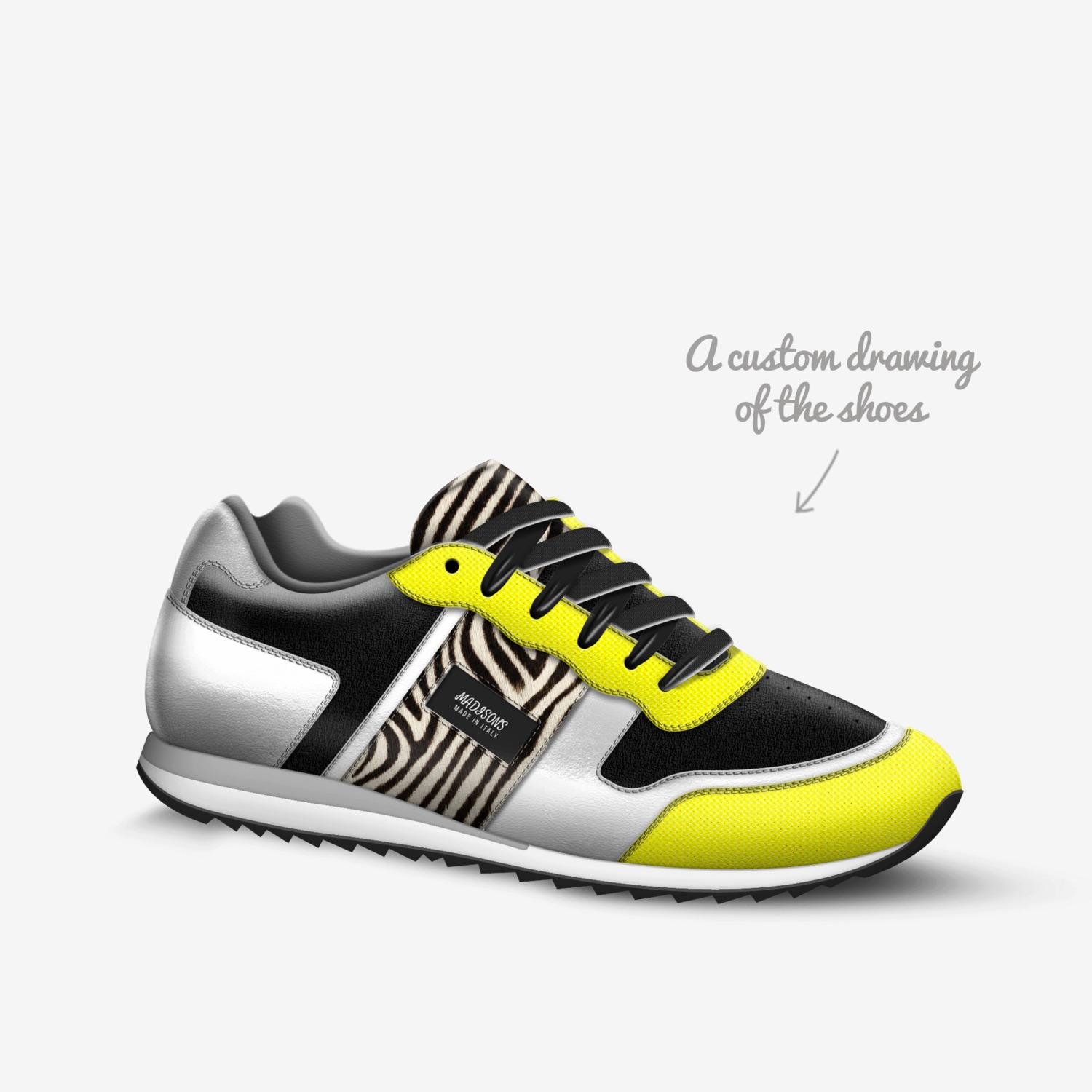 MADISONS  custom made in Italy shoes by Rashied Goodwin | Sketch view