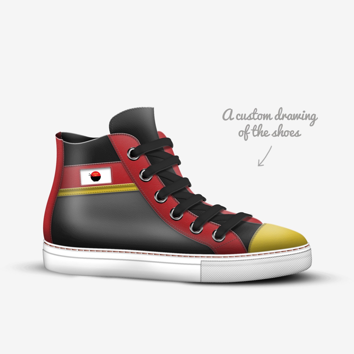 Anomali custom made in Italy shoes by Jawaun Ervin | Sketch view
