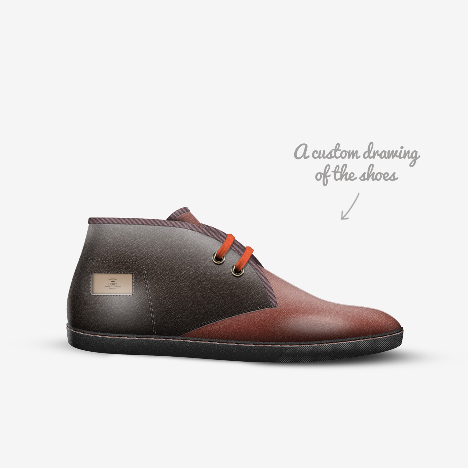 DOGZ custom made in Italy shoes by M. B. Meyer | Sketch view