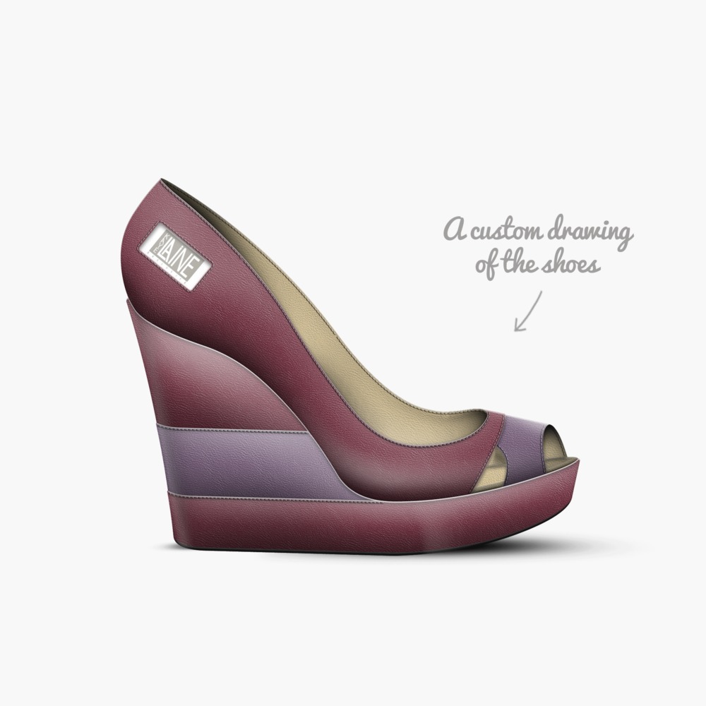 Maroon Wedge artisan made in Italy shoes by Kaye Laine