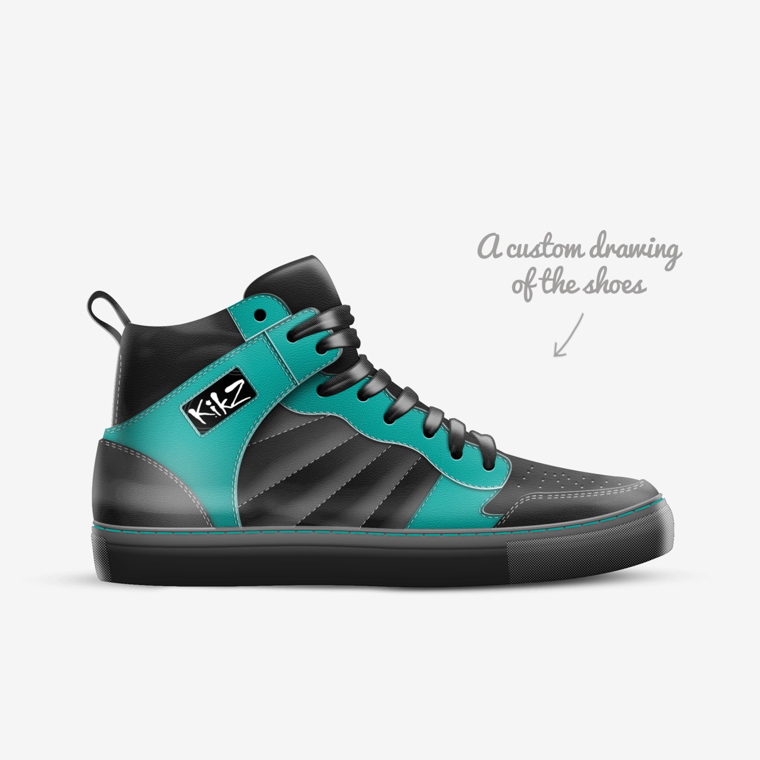 KikZ custom made in Italy shoes by Shana Hall | Sketch view