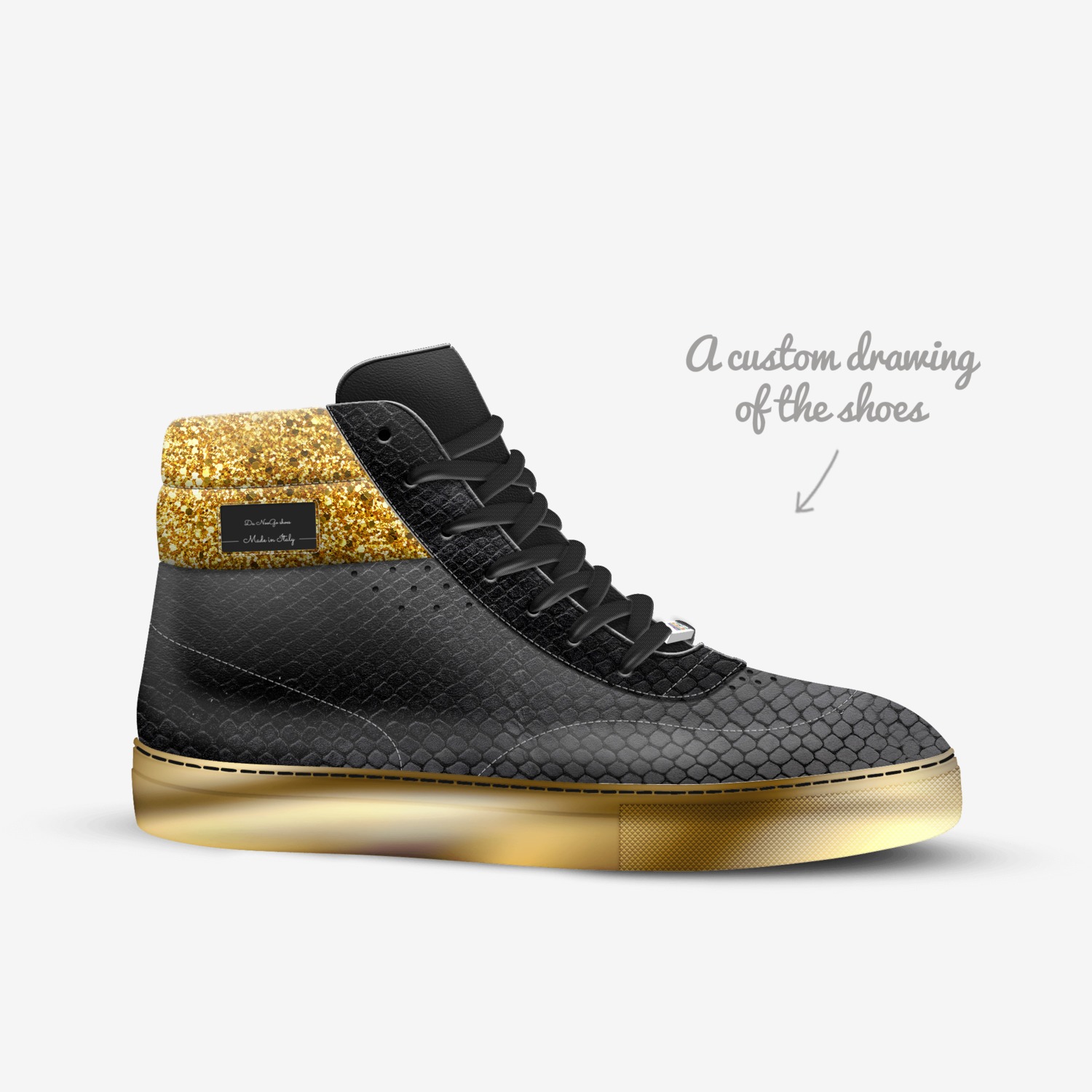 Da NooGo shoes  custom made in Italy shoes by Shametrice Douglas | Sketch view