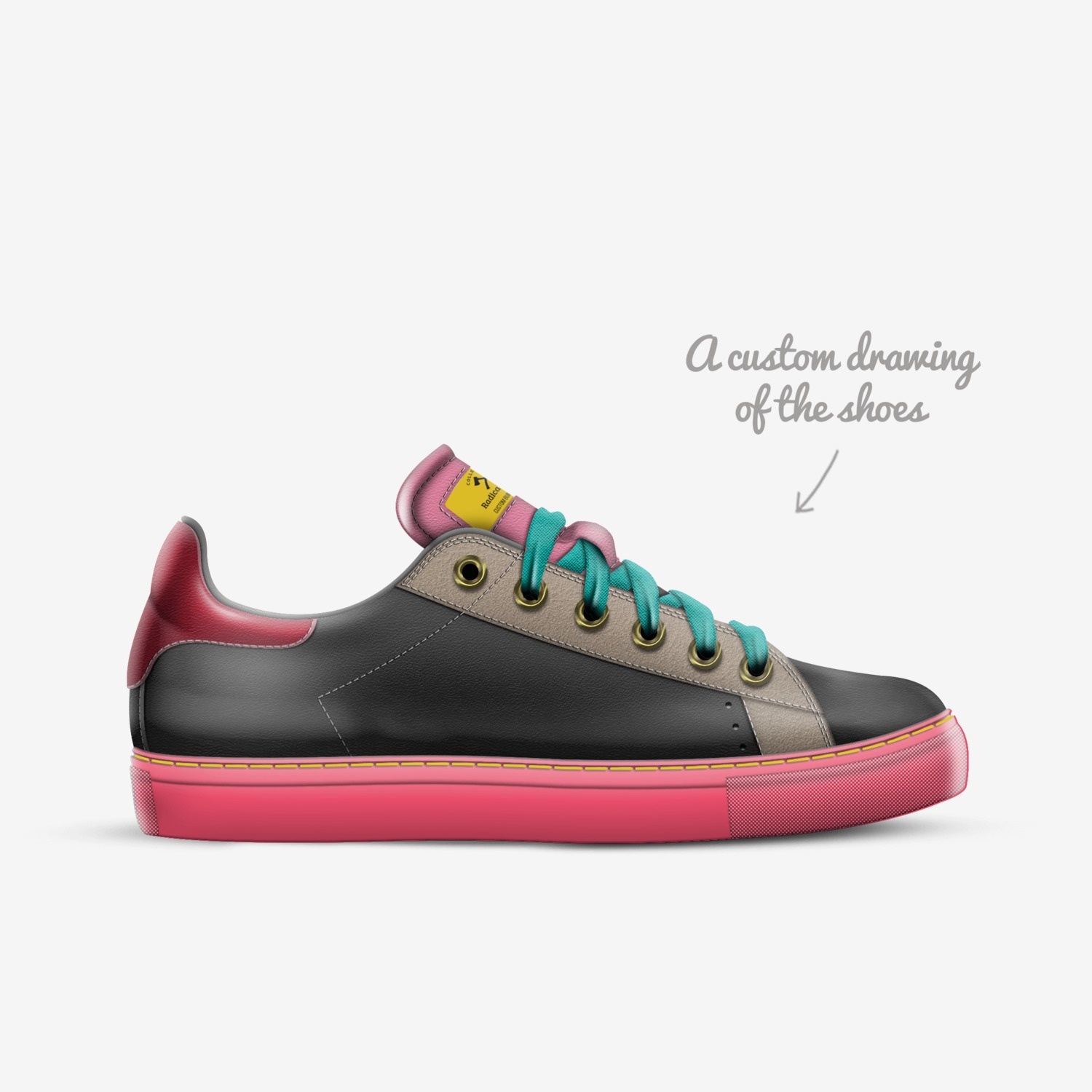 Pandakicks custom made in Italy shoes by Tristan Murrell | Sketch view