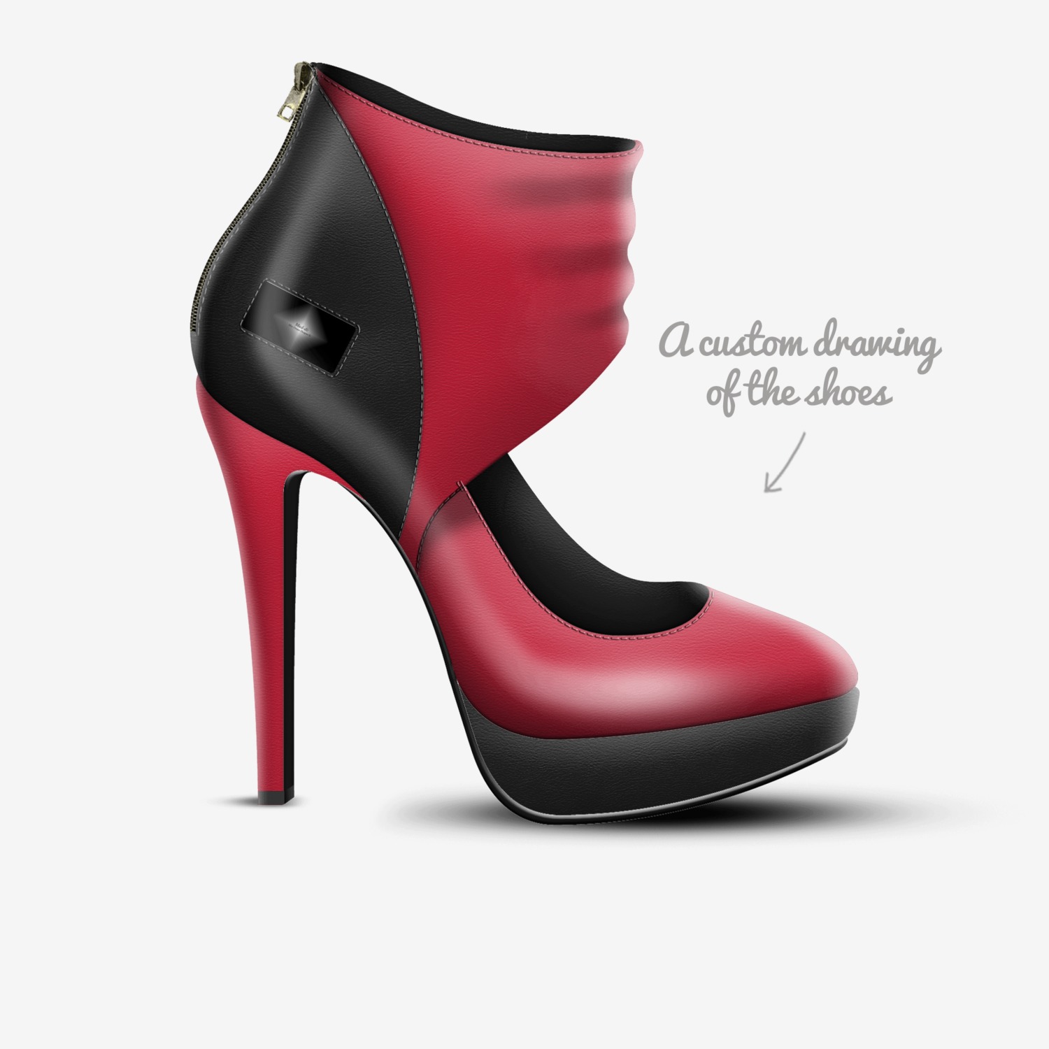 RB Open Pump custom made in Italy shoes by Mud-di: Miss Unique Designer Is | Sketch view