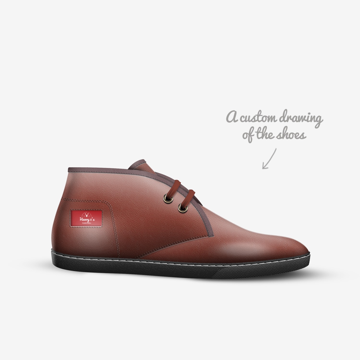 Henry 3's custom made in Italy shoes by Henry Arkwright | Sketch view