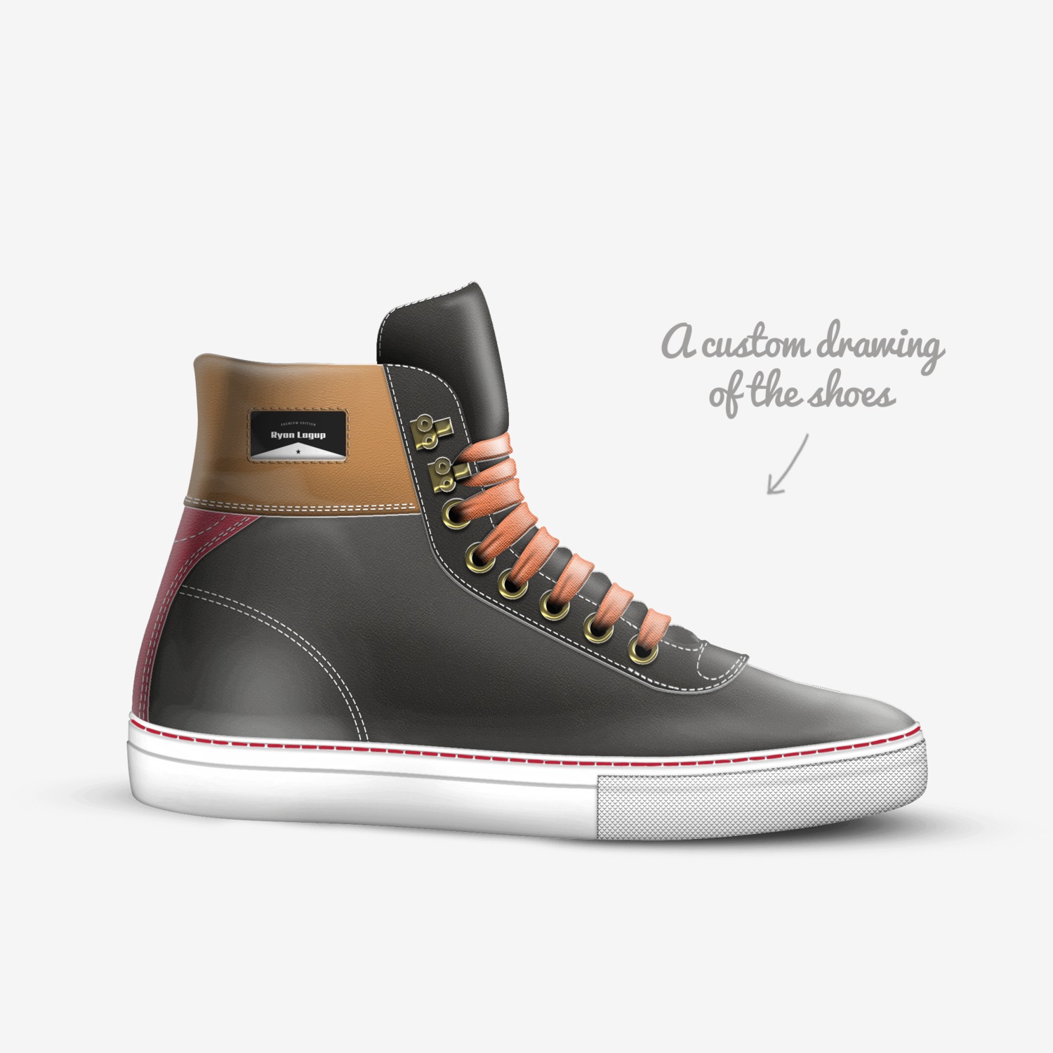 Ryan Lagup custom made in Italy shoes by Ryan Pugal | Sketch view