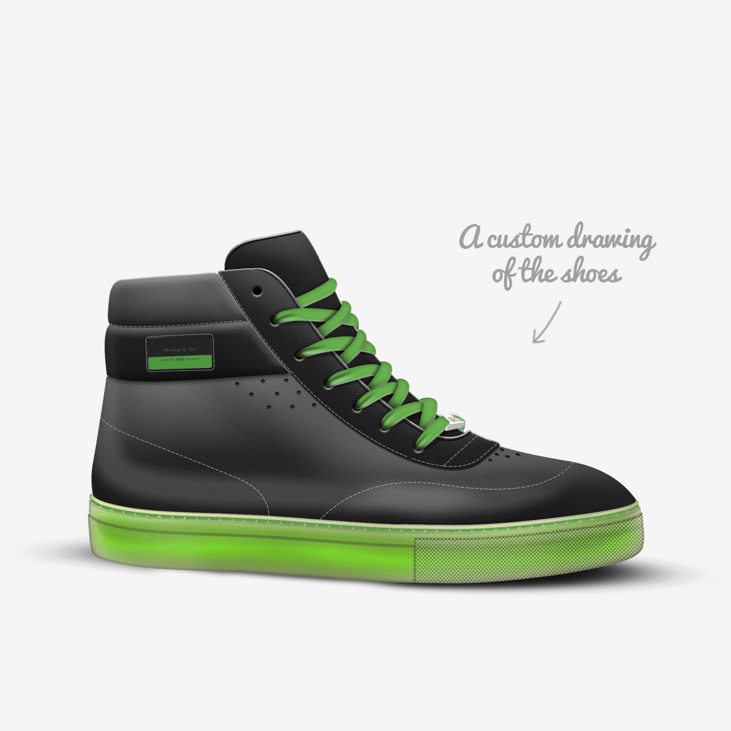 Phreaking by Cece custom made in Italy shoes by Cecelia Mondoc | Sketch view