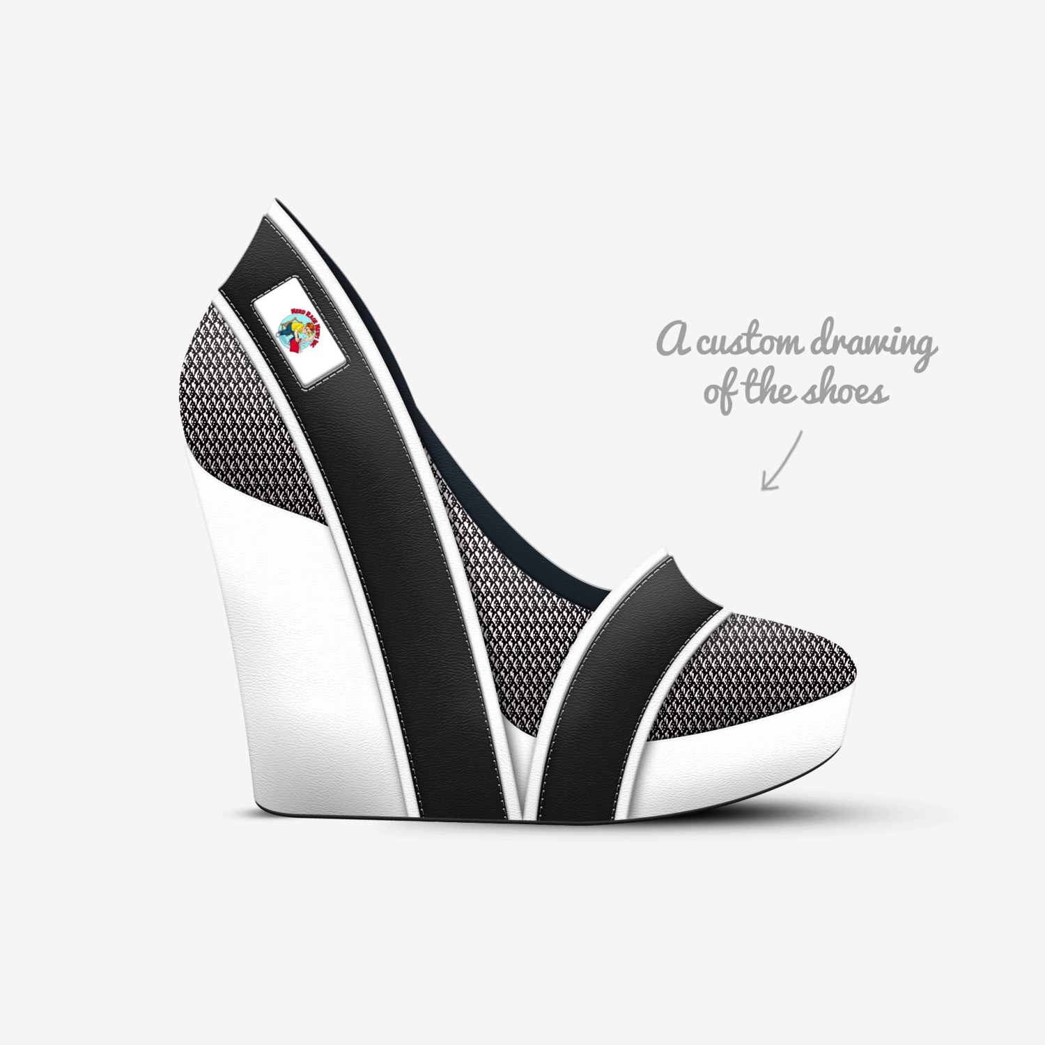 Nerdpocalypse custom made in Italy shoes by Steve Wollett | Sketch view