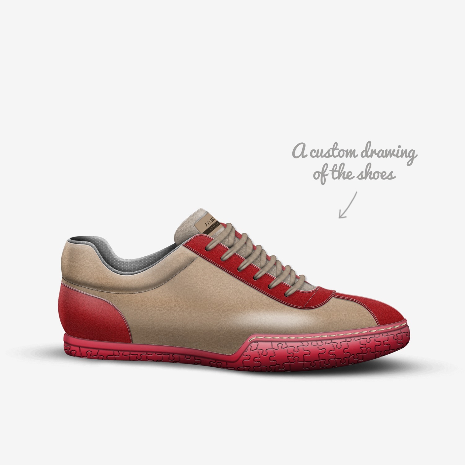 P.O.W.E.R  custom made in Italy shoes by Derrick Smalls | Sketch view