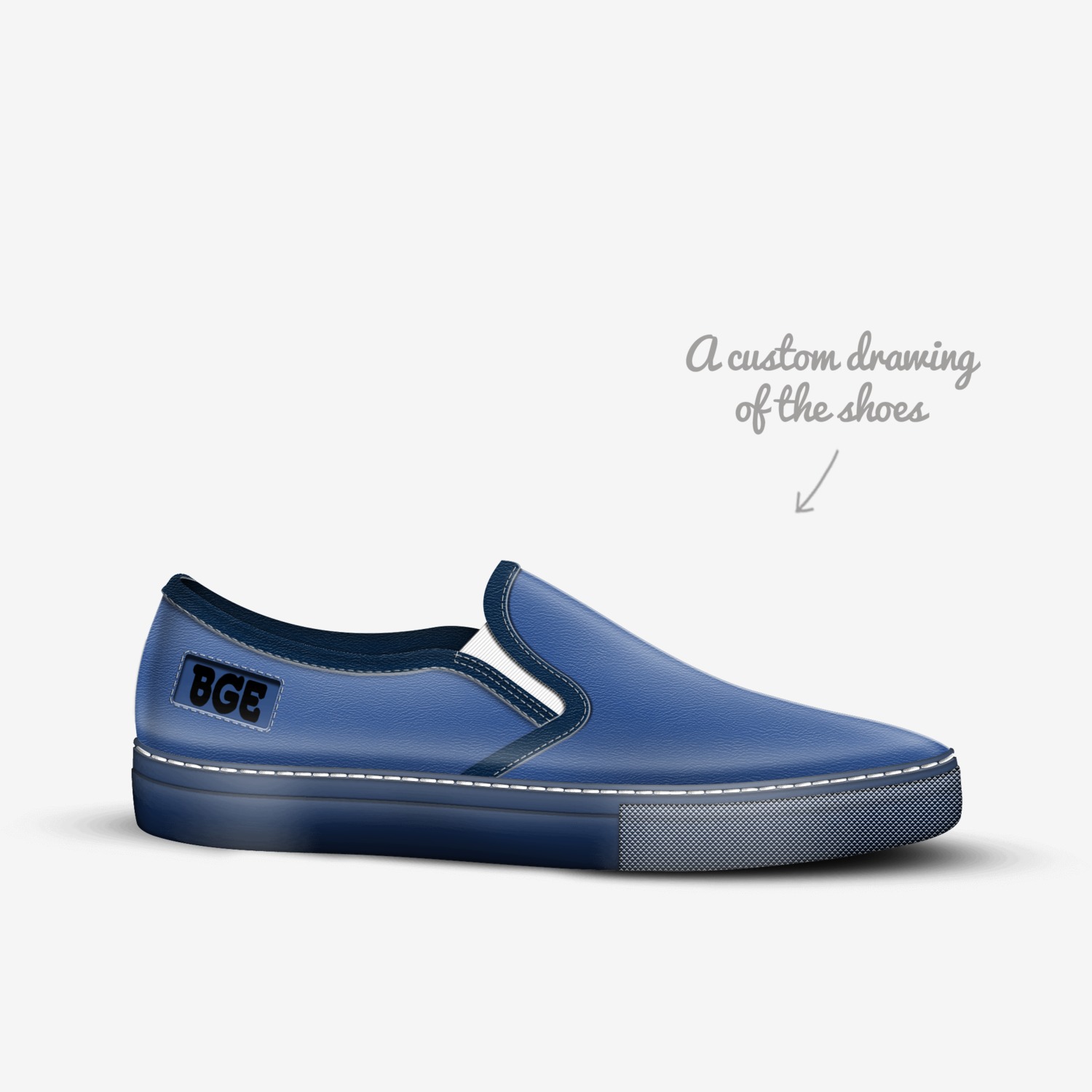 Smooth Blue custom made in Italy shoes by Being Great Every Day | Sketch view