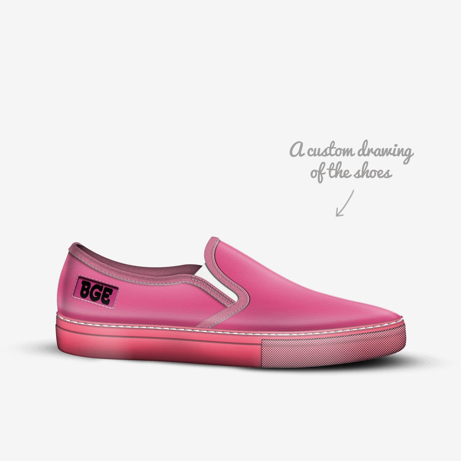 Pinky Pink custom made in Italy shoes by Being Great Every Day | Sketch view