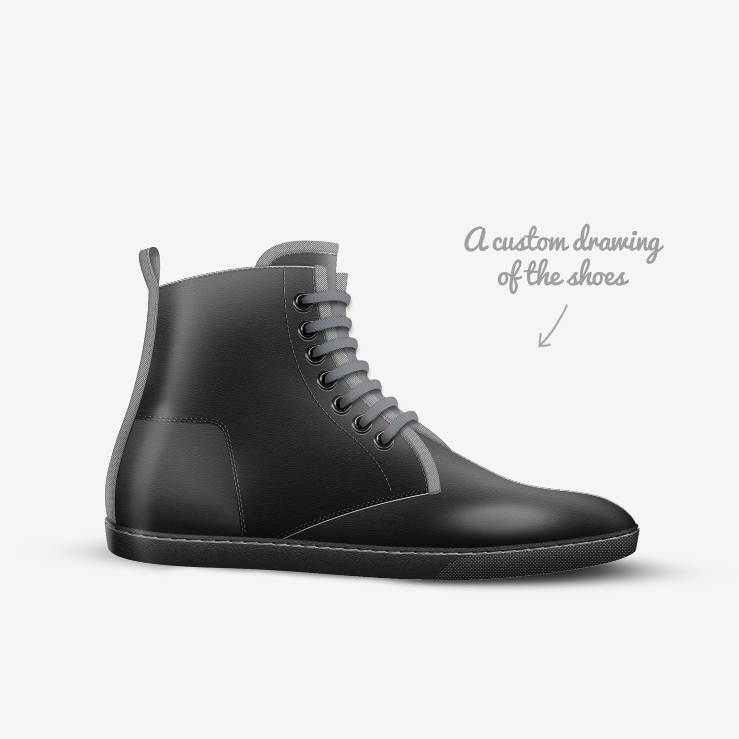 Cubic custom made in Italy shoes by Heinz Boller | Sketch view