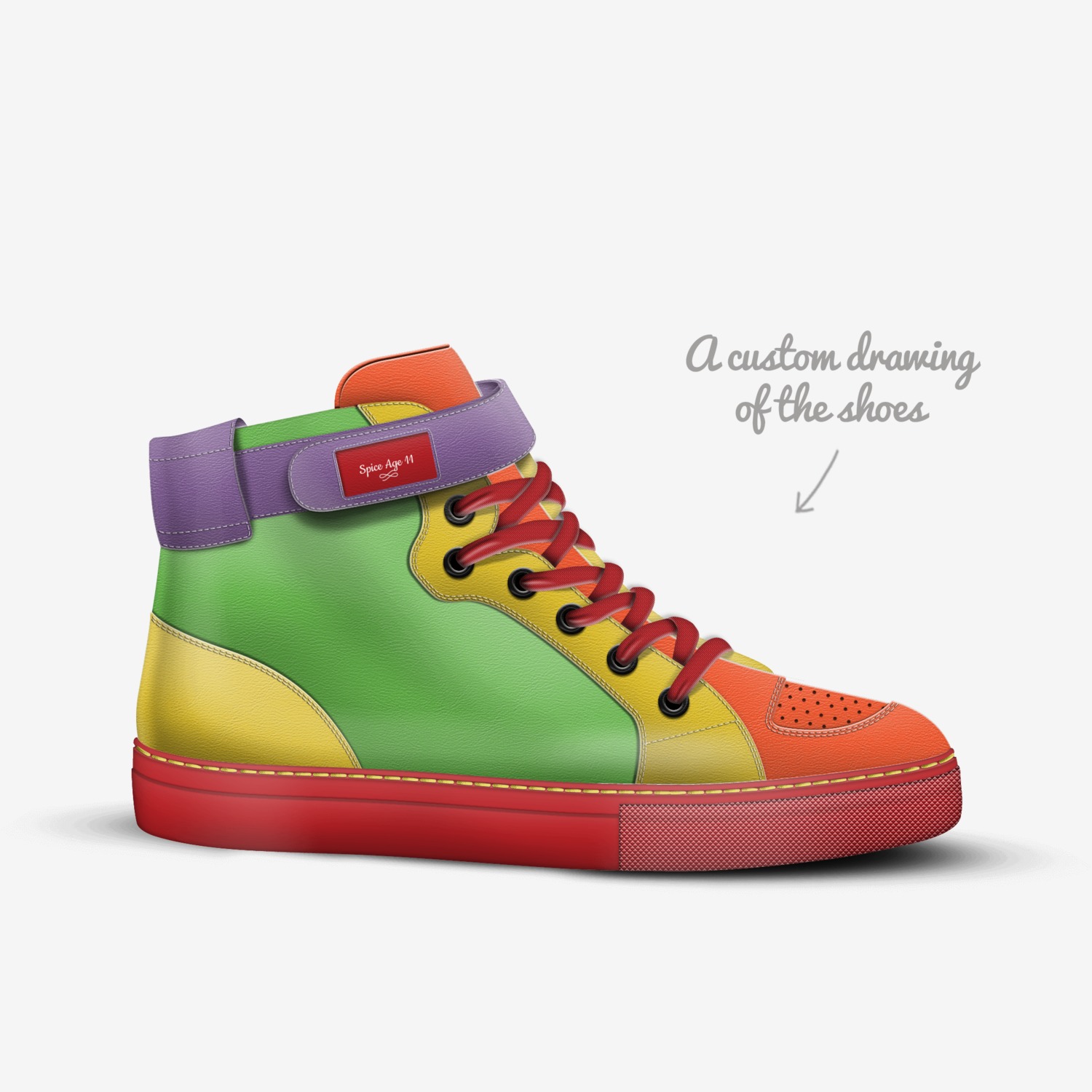 Spice Age 11 custom made in Italy shoes by Latarius Sawyer | Sketch view