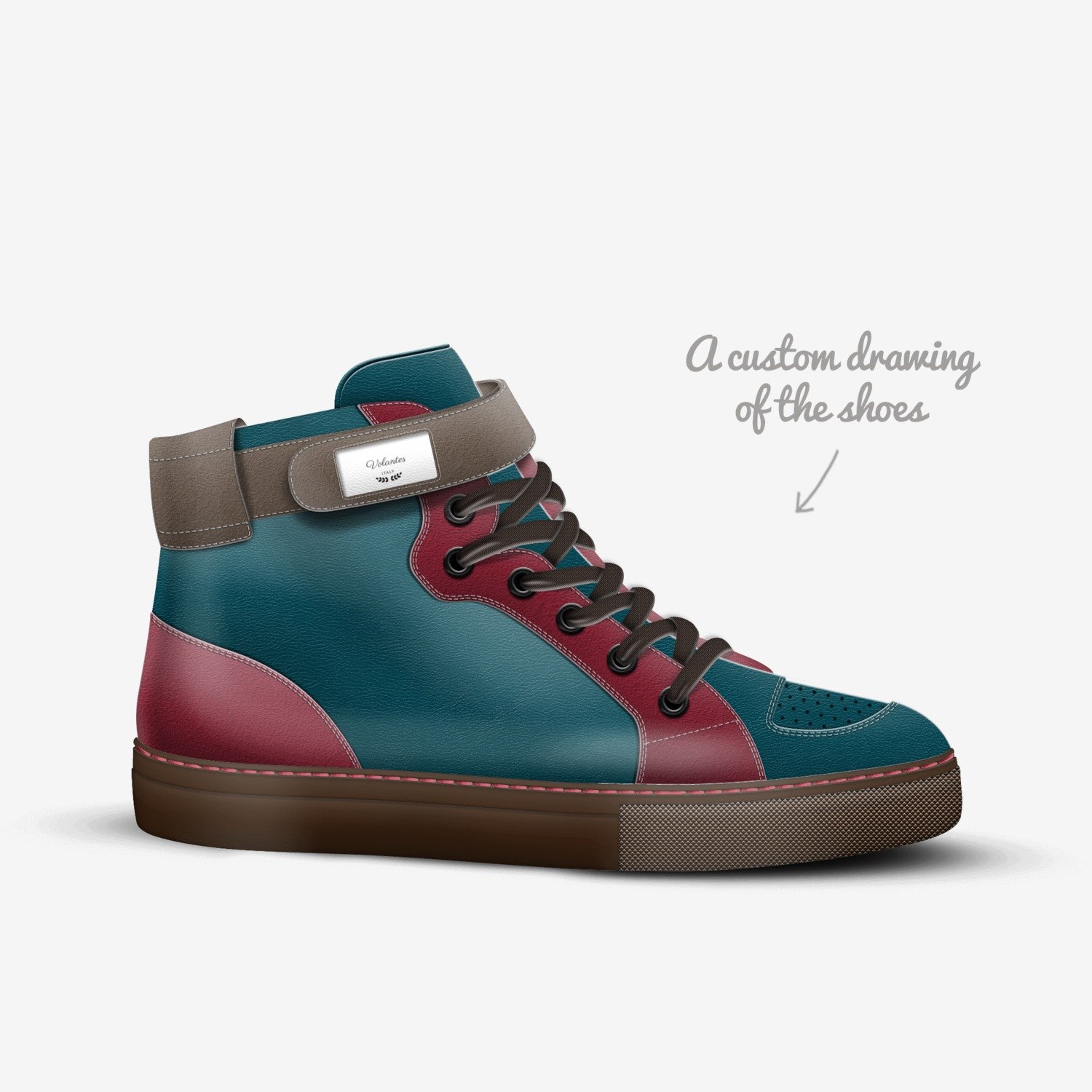 Volantes custom made in Italy shoes by Vernessa Volante Spuyt | Sketch view