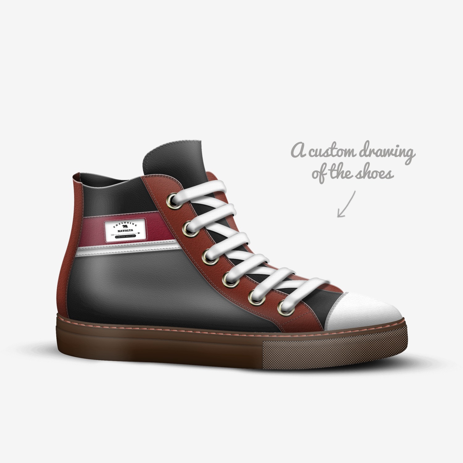 Navalta custom made in Italy shoes by Jessie Navalta | Sketch view