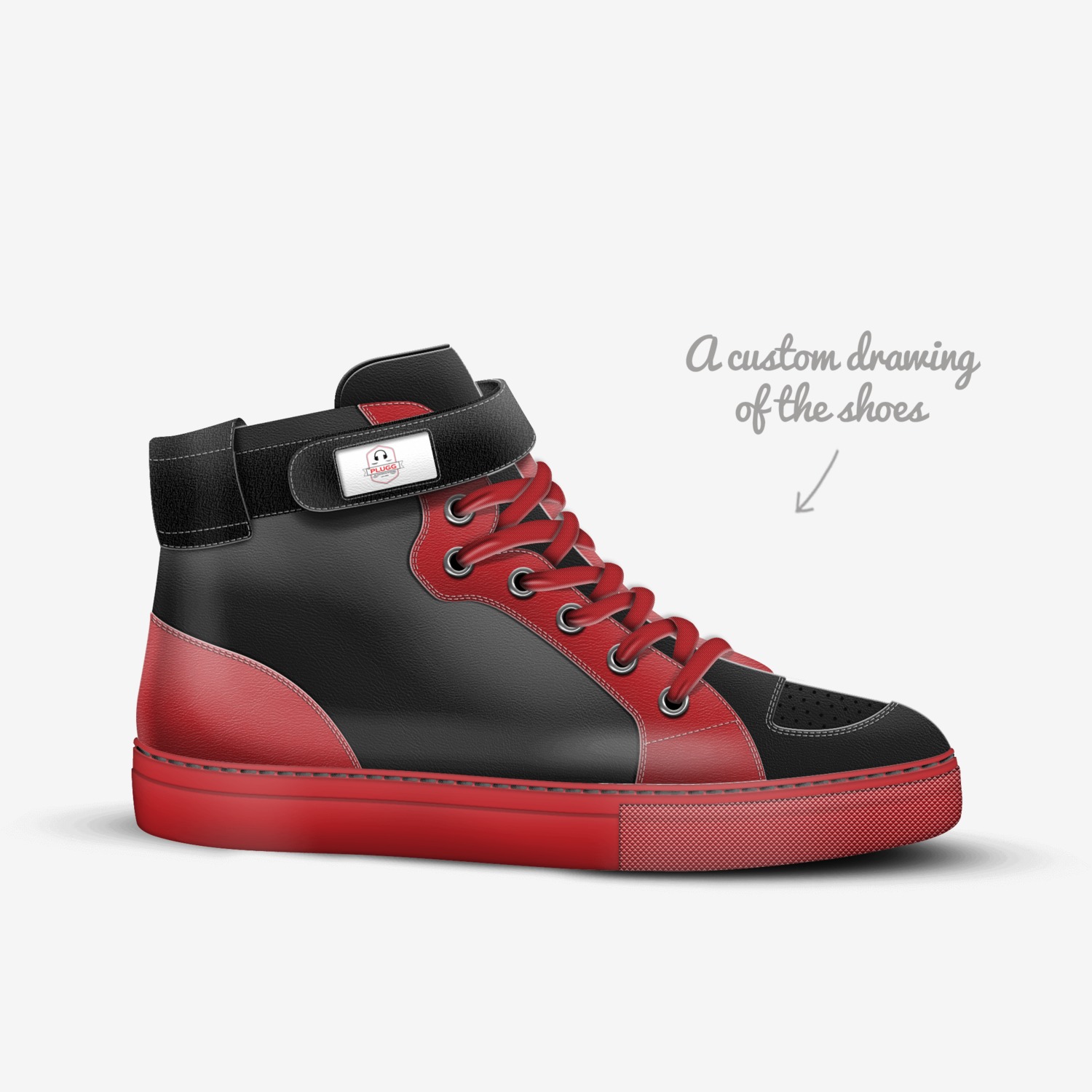 PLUGG custom made in Italy shoes by Maverick Monoka | Sketch view