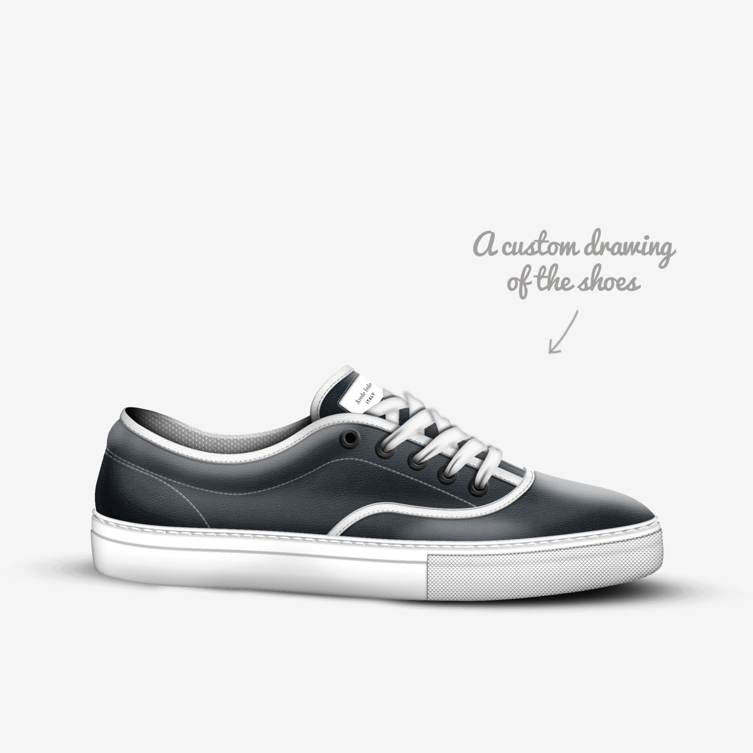 Avede fede custom made in Italy shoes by Joanna Williams | Sketch view