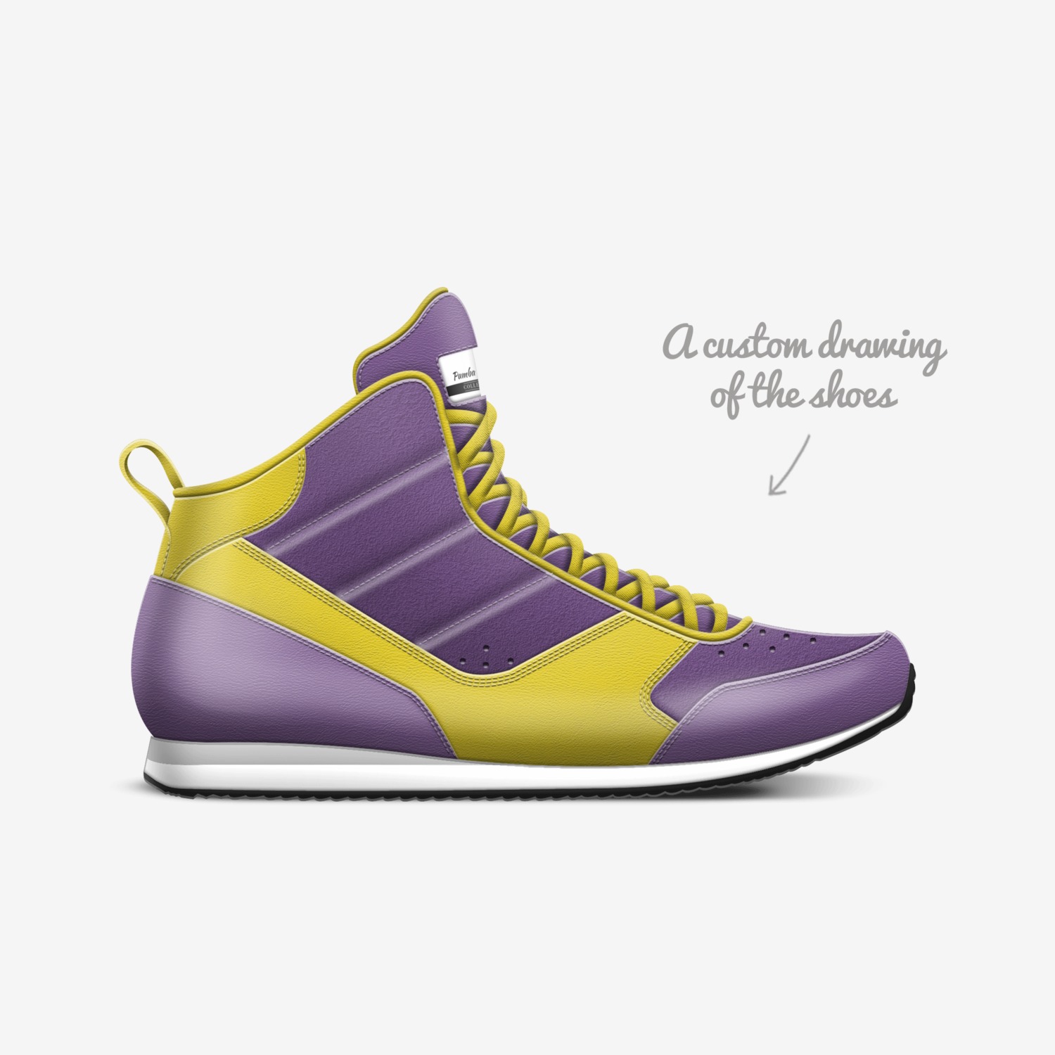 Pumba Forever custom made in Italy shoes by Lala Palelei | Sketch view