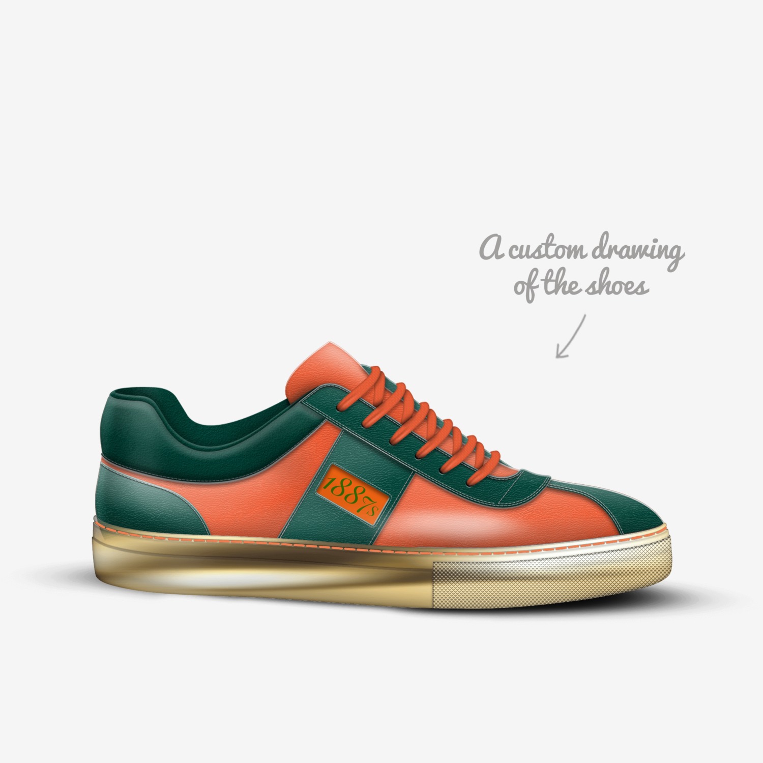 1887s LE Low custom made in Italy shoes by Urbanwallstreet Earl | Sketch view