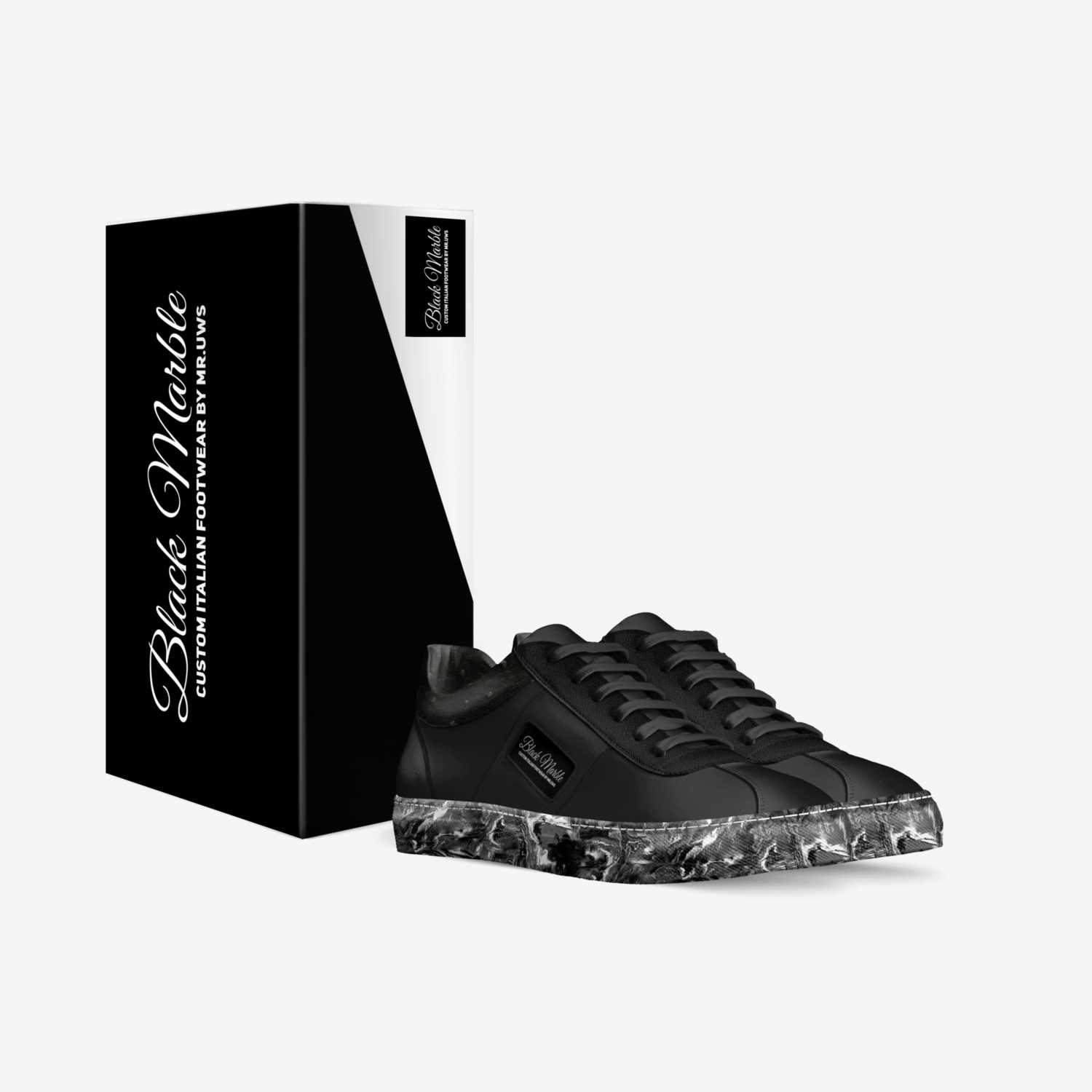 Black Marble custom made in Italy shoes by Urbanwallstreet Earl | Box view
