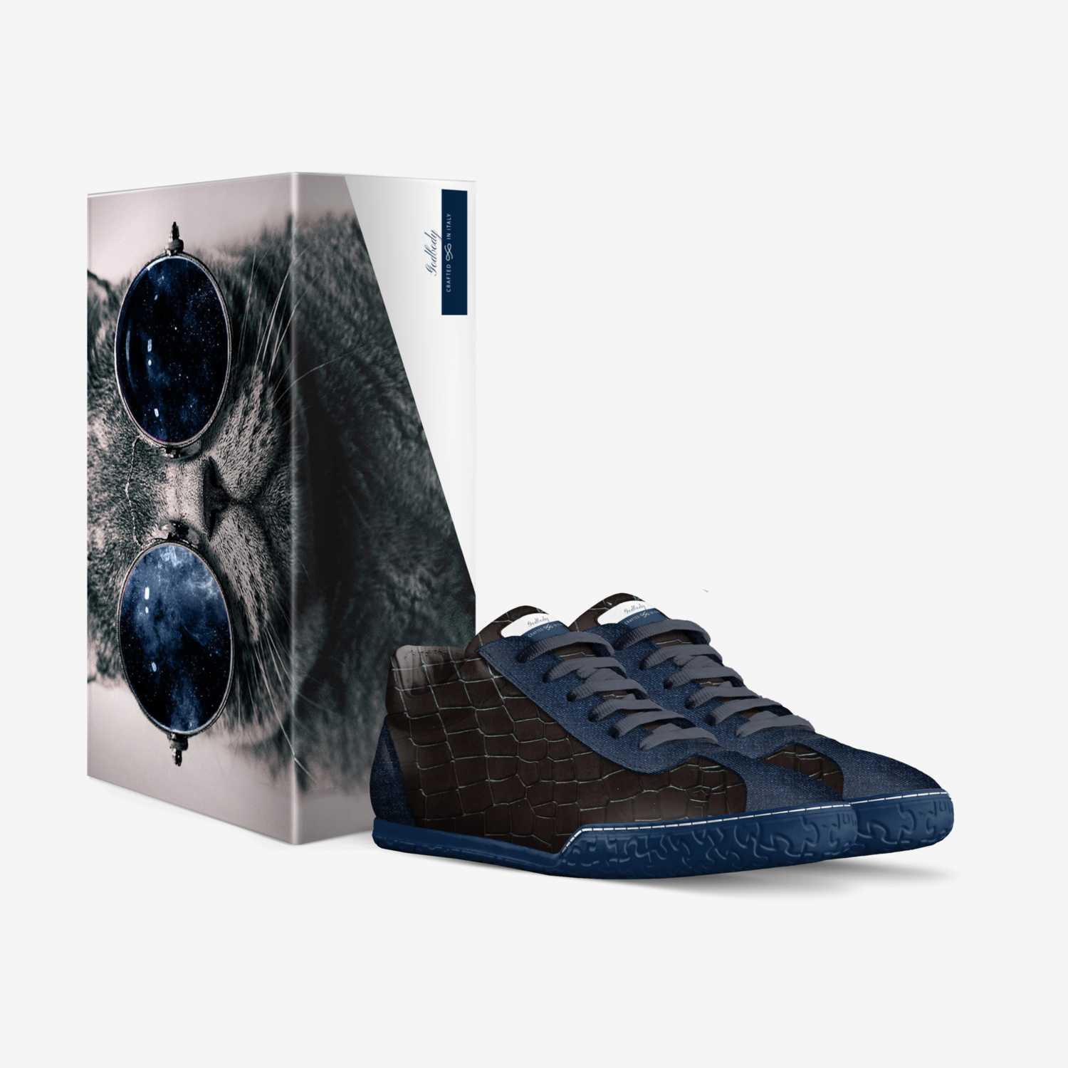 Godbodys  BluePuzz custom made in Italy shoes by Damario Brady | Box view