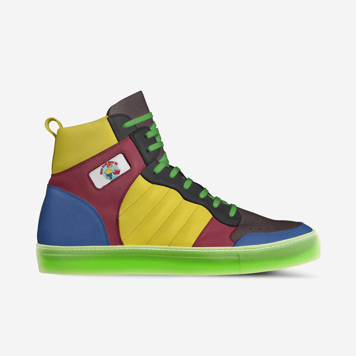 Nerd Prismatic custom made in Italy shoes by Steve Wollett | Side view