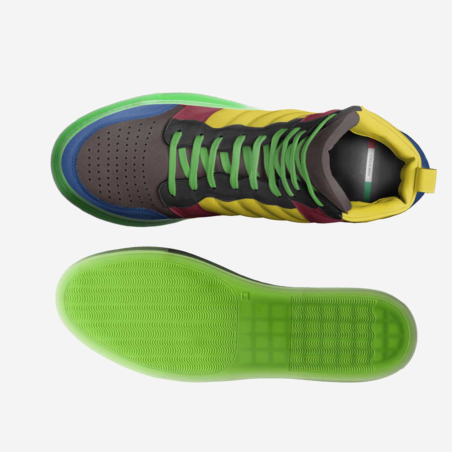 Nerd Prismatic custom made in Italy shoes by Steve Wollett | Top view