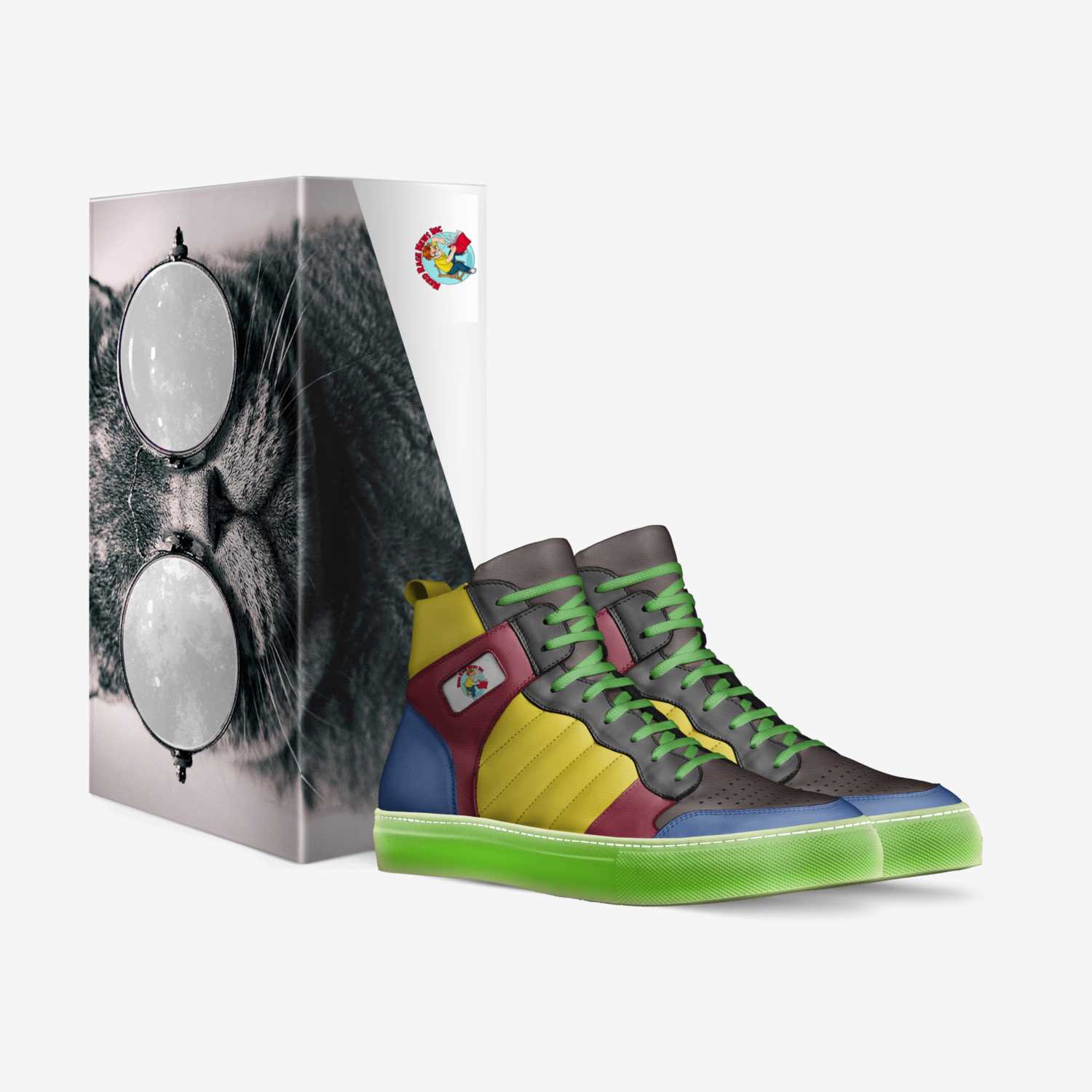 Nerd Prismatic custom made in Italy shoes by Steve Wollett | Box view