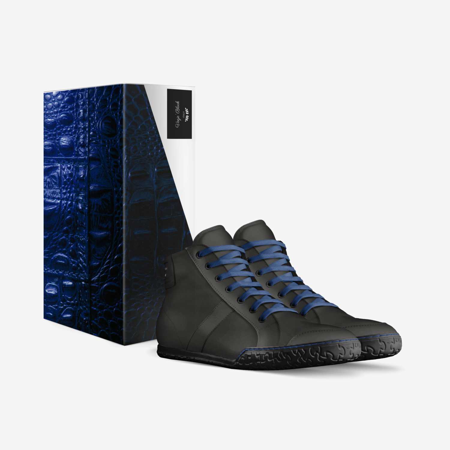 Veeje' Black custom made in Italy shoes by vaneesah Bahar | Box view