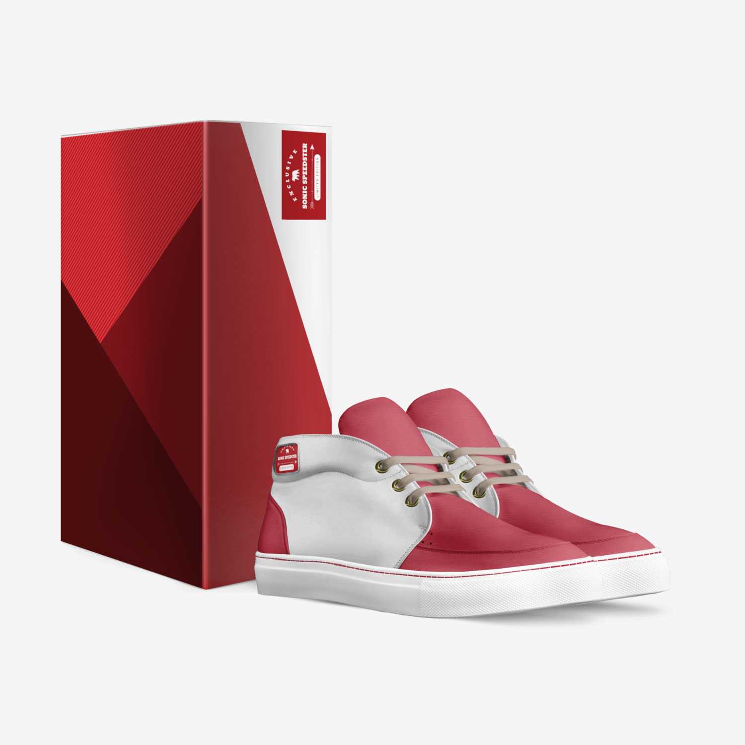 Sonic Speedster custom made in Italy shoes by Tina Gaddis | Box view