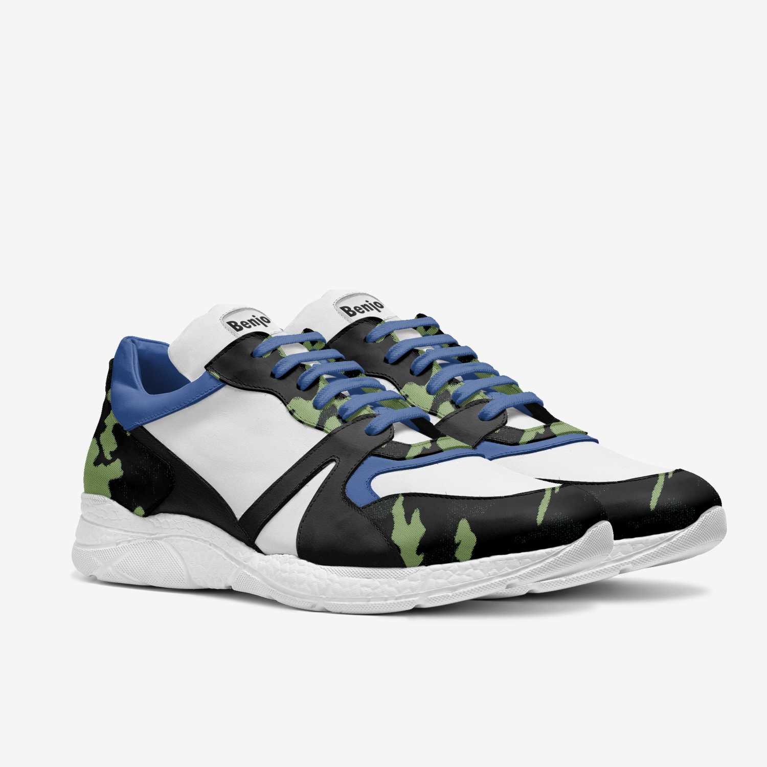 X Force camo custom made in Italy shoes by Benjamin Gantois | Double view