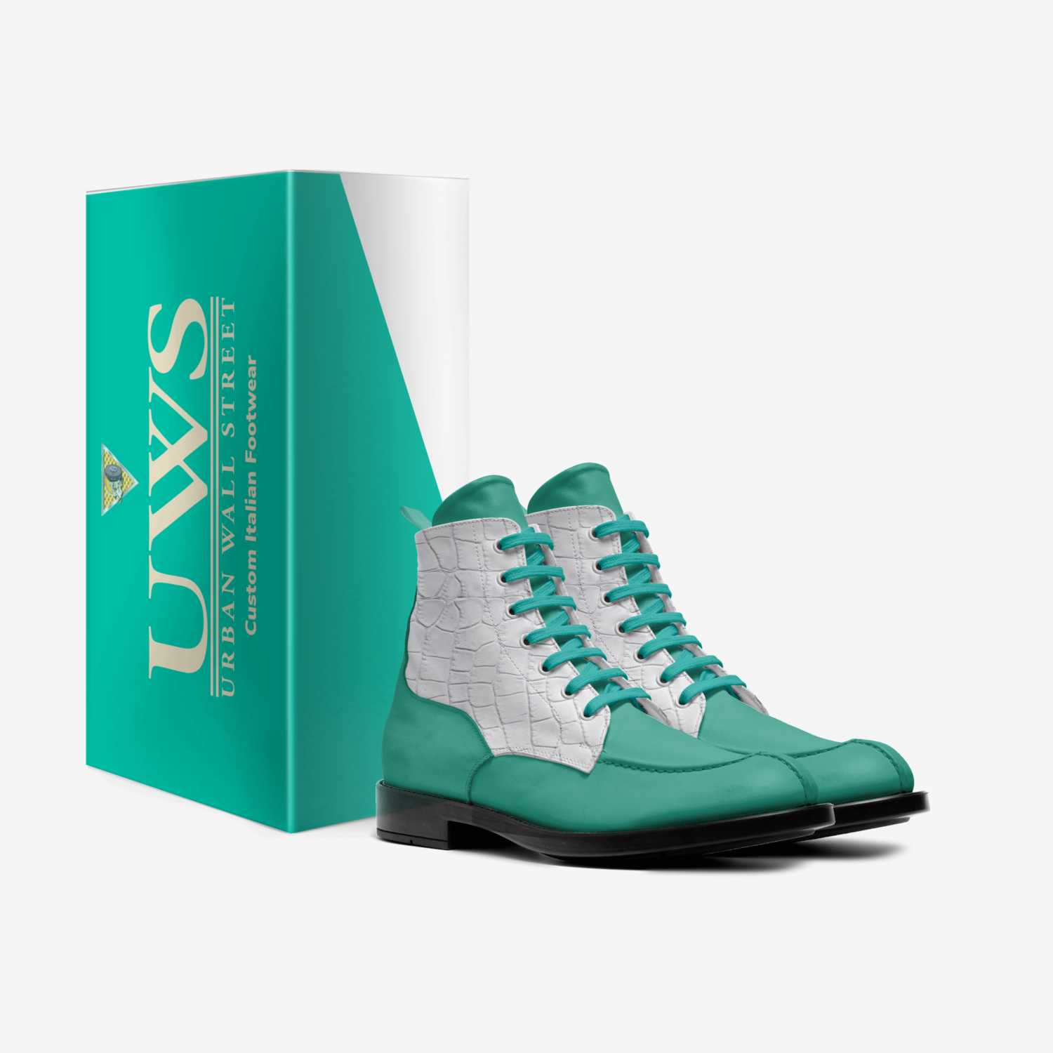 Battery Parks Aqua custom made in Italy shoes by Urbanwallstreet Earl | Box view