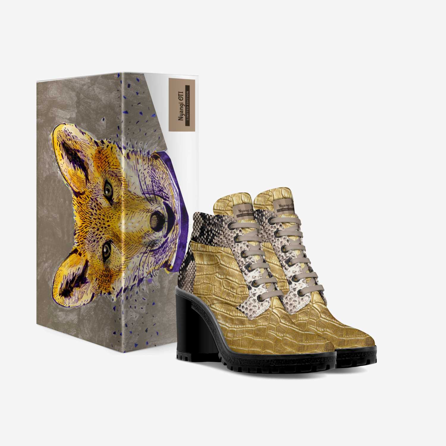 Nyangi OTI  custom made in Italy shoes by Amy Otieno | Box view
