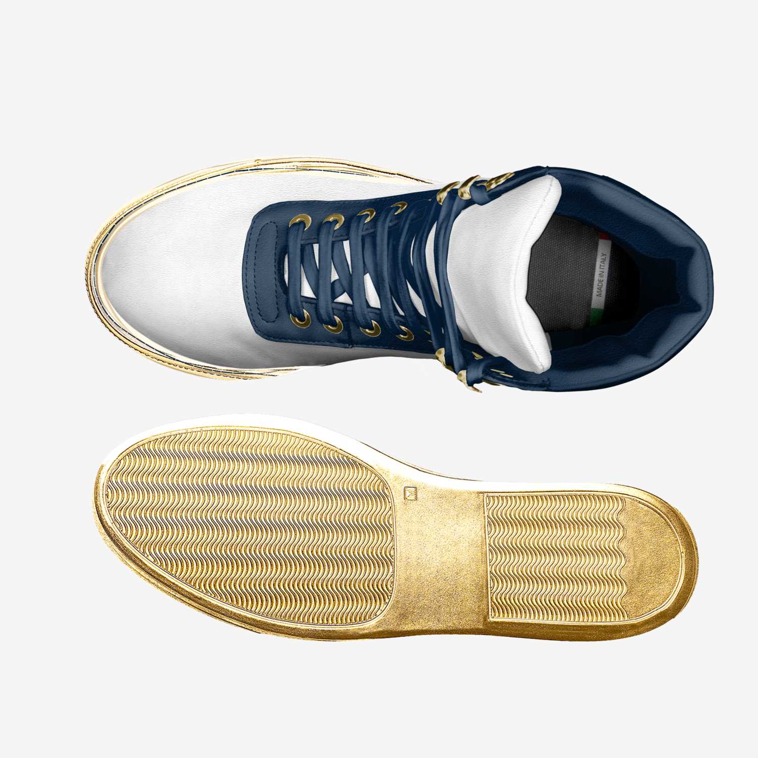 Boh - Gold custom made in Italy shoes by Benjamin Nelson | Top view